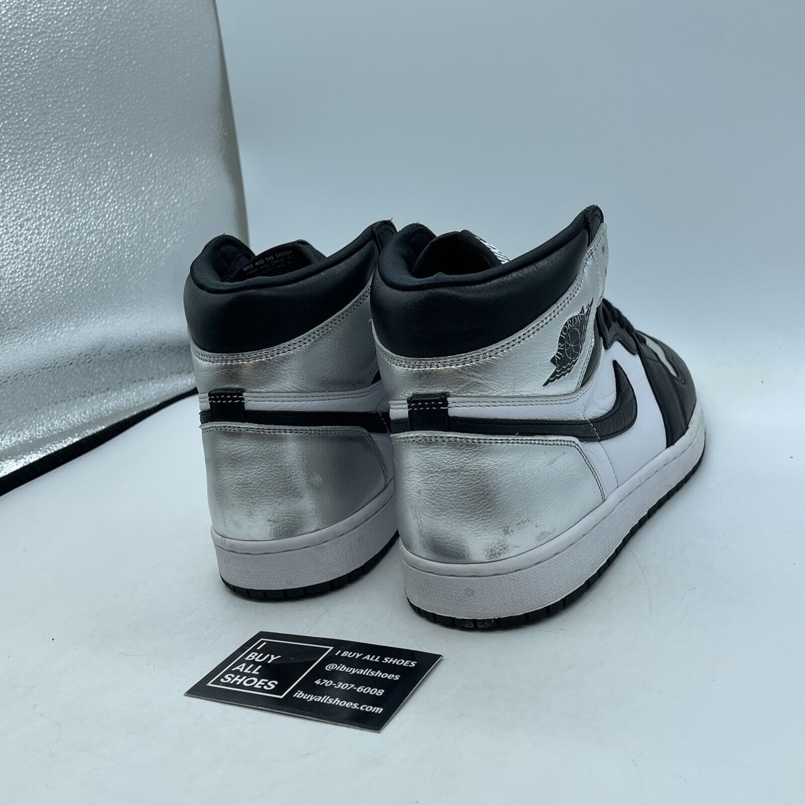 Size 11 - Jordan 1 High OG Metallic Silver White Black Leather (CD0461-001)