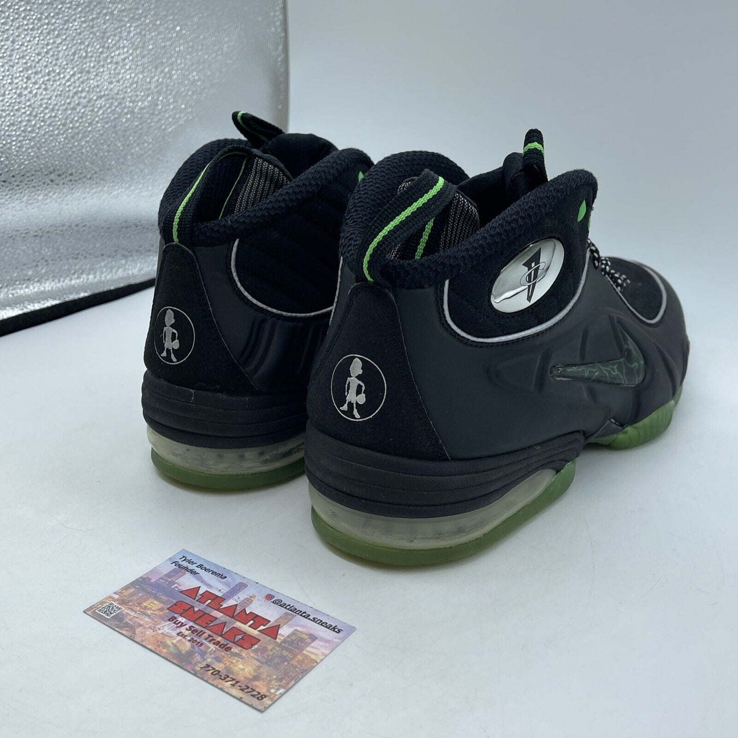 Size 10 - Nike Air 1/2 Cent Black Green Spark Black Leather Suede (344646-002)