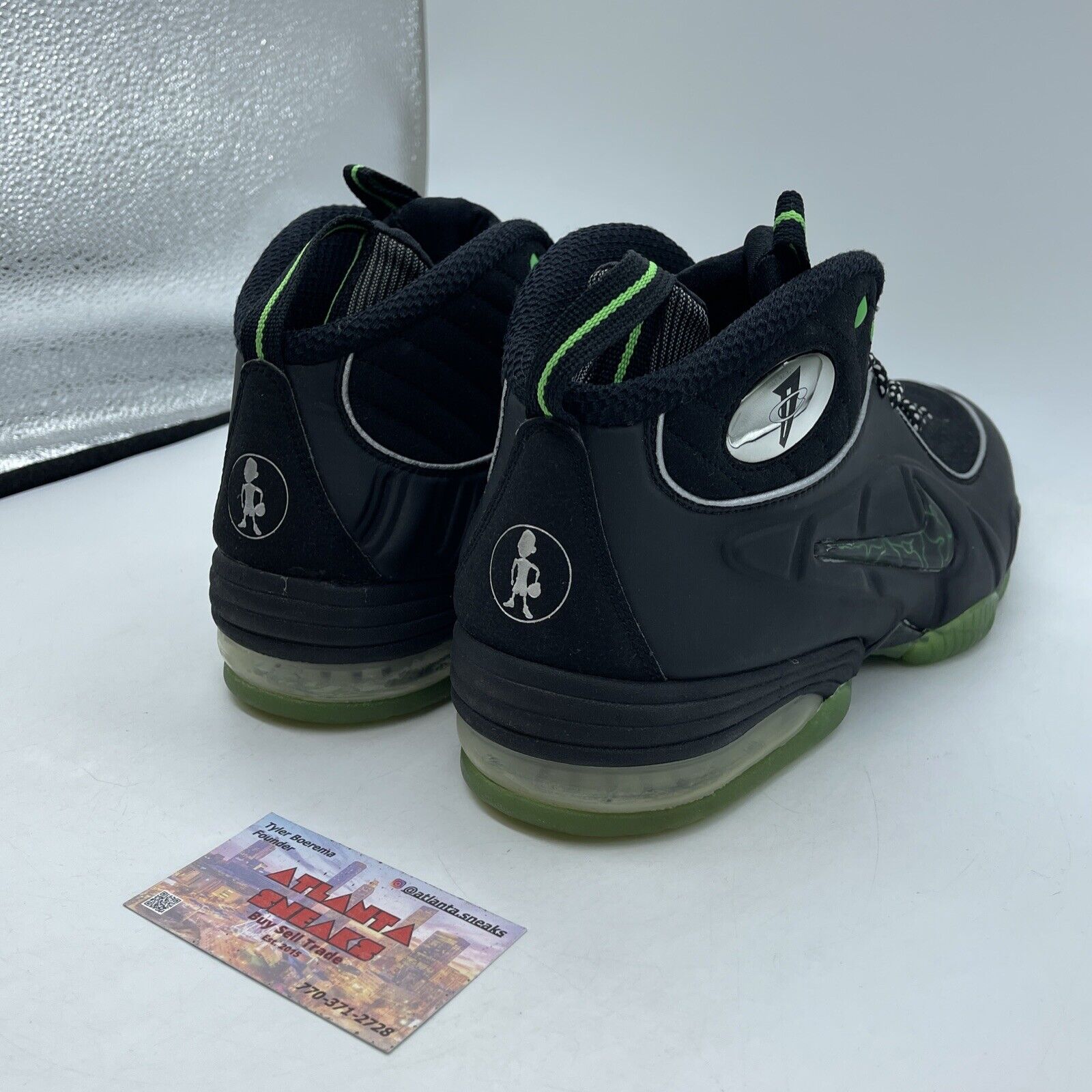 Size 10 - Nike Air 1/2 Cent Black Green Spark Black Leather Suede (344646-002)