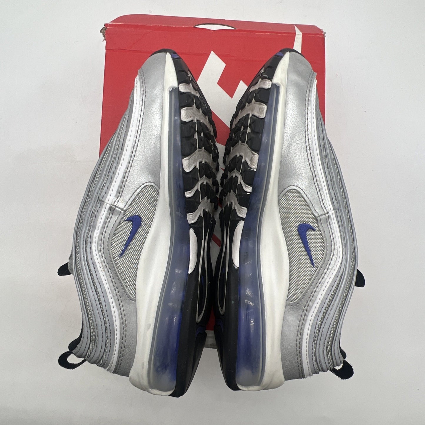 Size 5.5Y - Nike Air Max 97 GS Silver Purple White Shoes (921522-027)