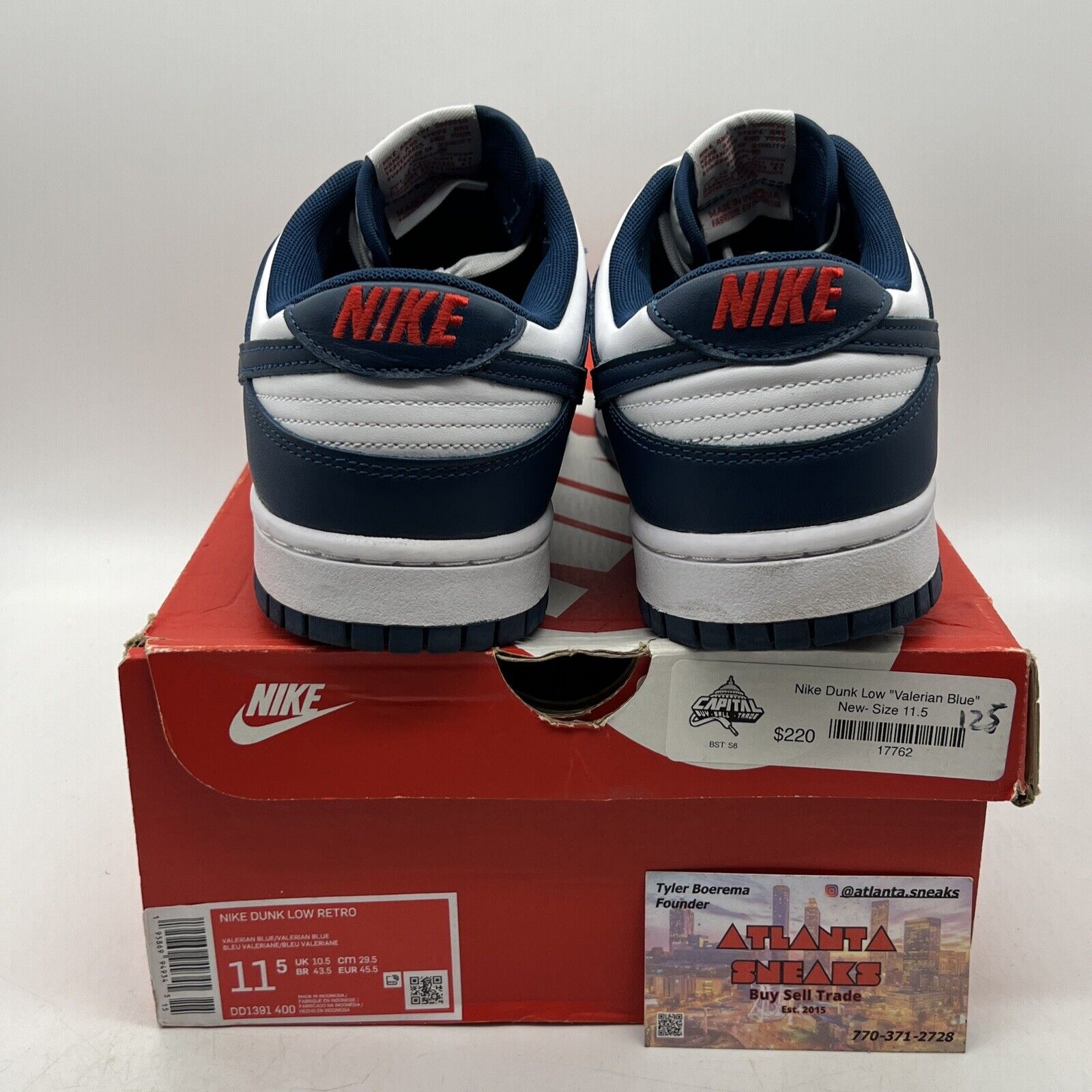 Size 11.5 - Nike Dunk Low Velarian Blue/White Leather (DD1399-400)