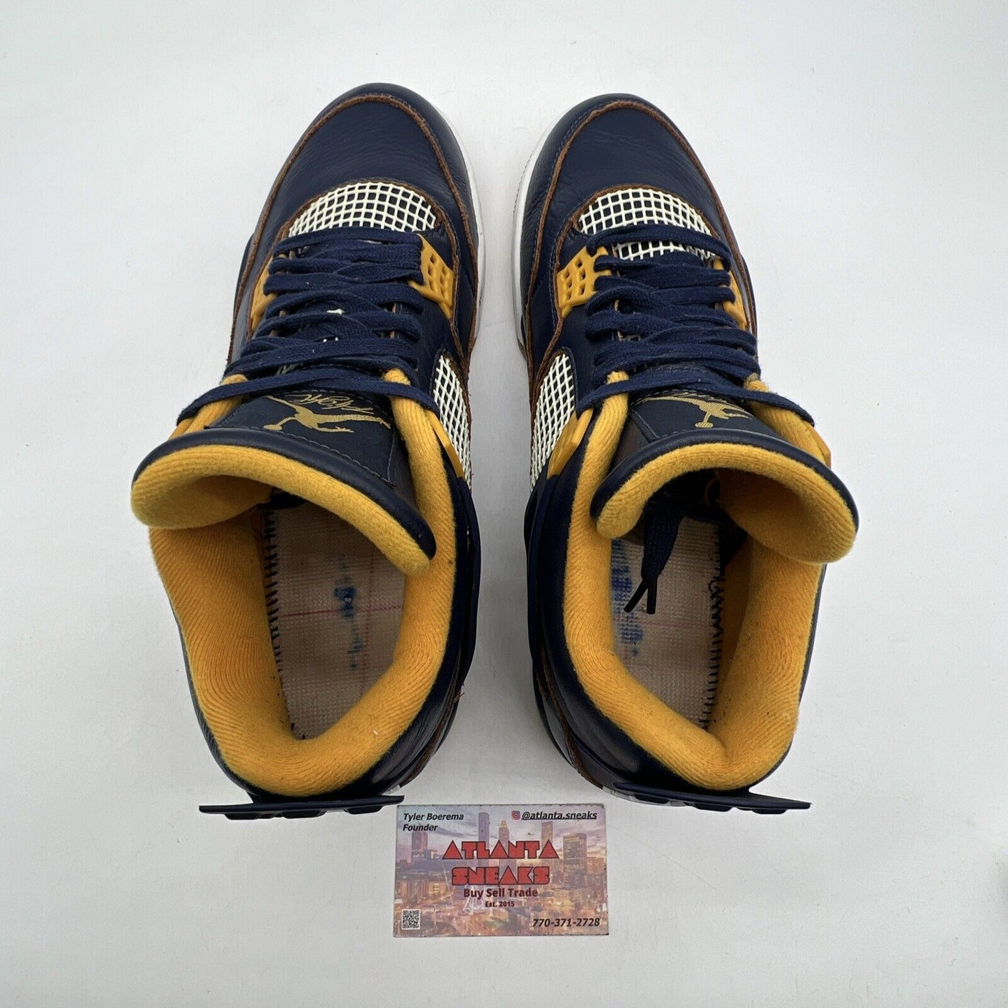 Size 11 - Air Jordan 4 Retro Dunk From Above Navy Yellow Leather (308497-425)