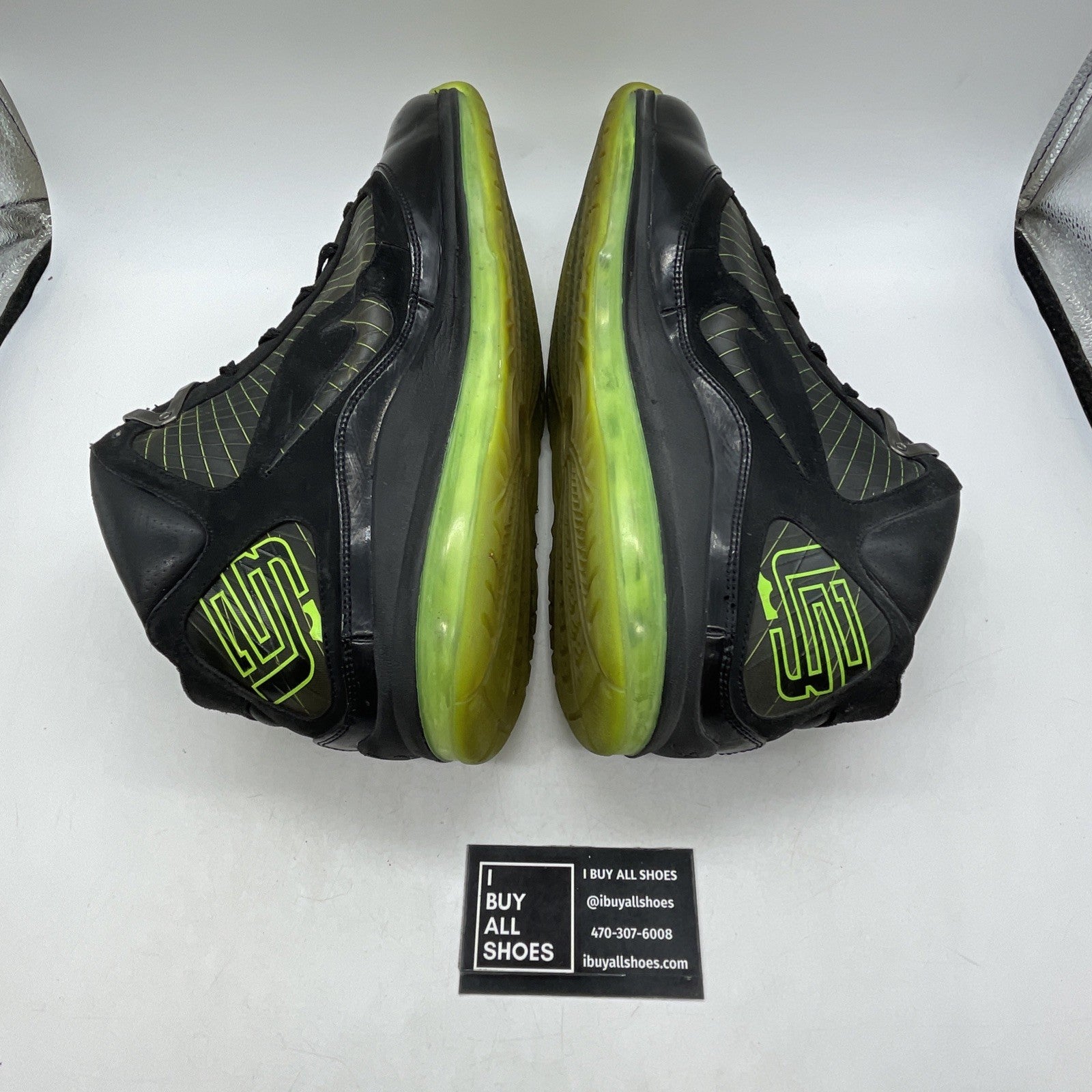 Size 14 - Nike Air Lebron 7 VII Dunkman Black Neon Green Zoom James (275664-006)