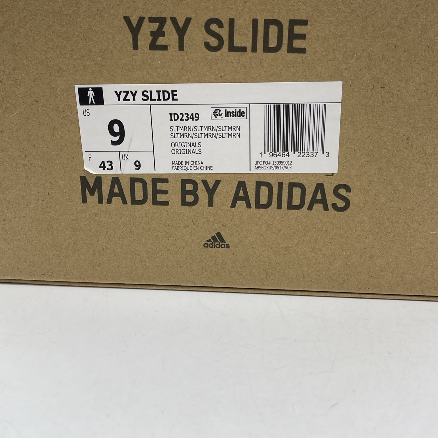 Size 9 - Yeezy Slide Slate Marine Grey Rubber (ID2349)