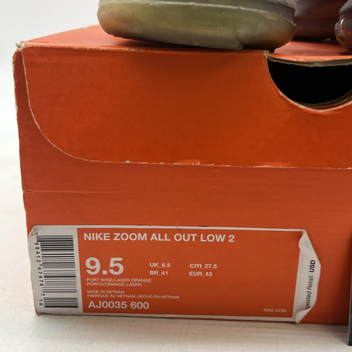 Size 9.5 - Nike Zoom All Out 2 Low Red (AJ0035-600)