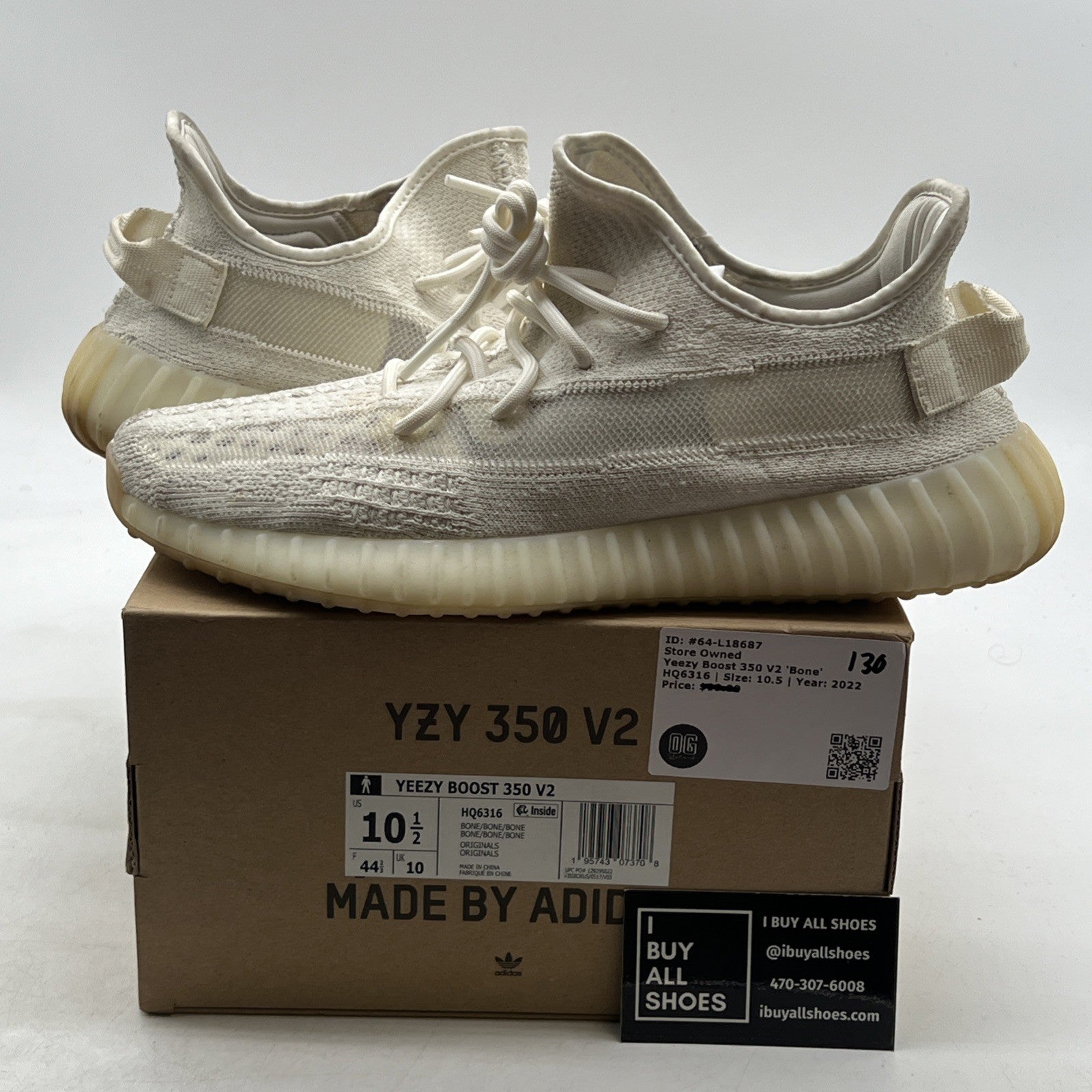 Size 10.5 - adidas Yeezy Boost 350 V2 Low Bone (HQ6316)
