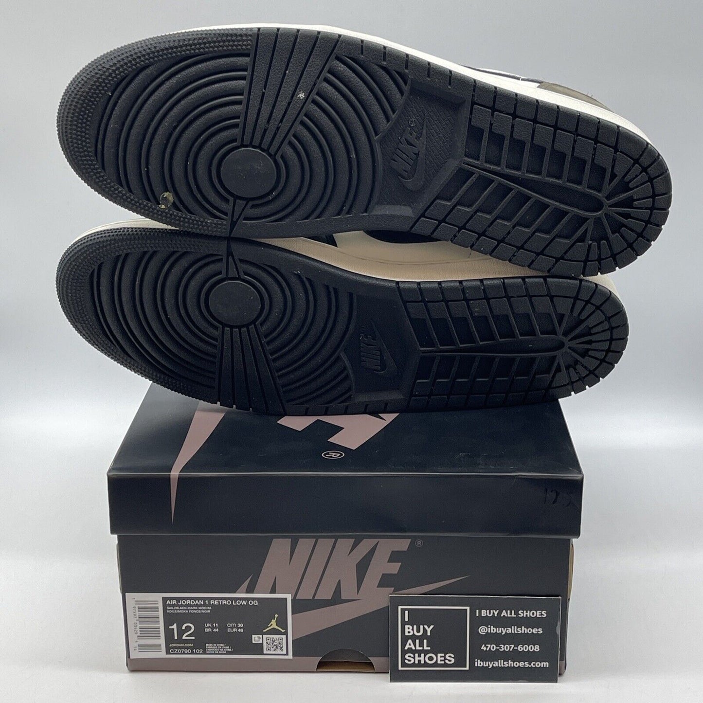 Size 12 - Air Jordan 1 Retro OG Low Mocha Black Brown Suede Leather (CZ0790-102)