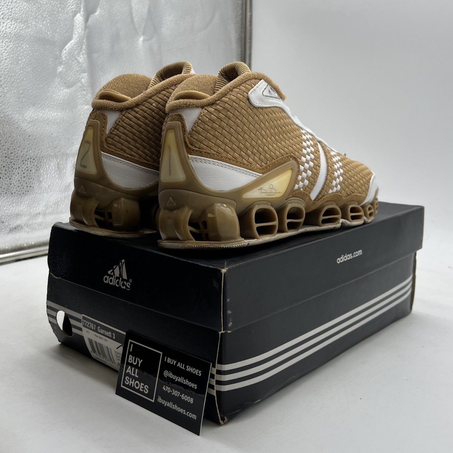 Size 7.5 - Adidas Kevin Garnett 3 Mens White Tan 2006 NBA All-Star (772767)