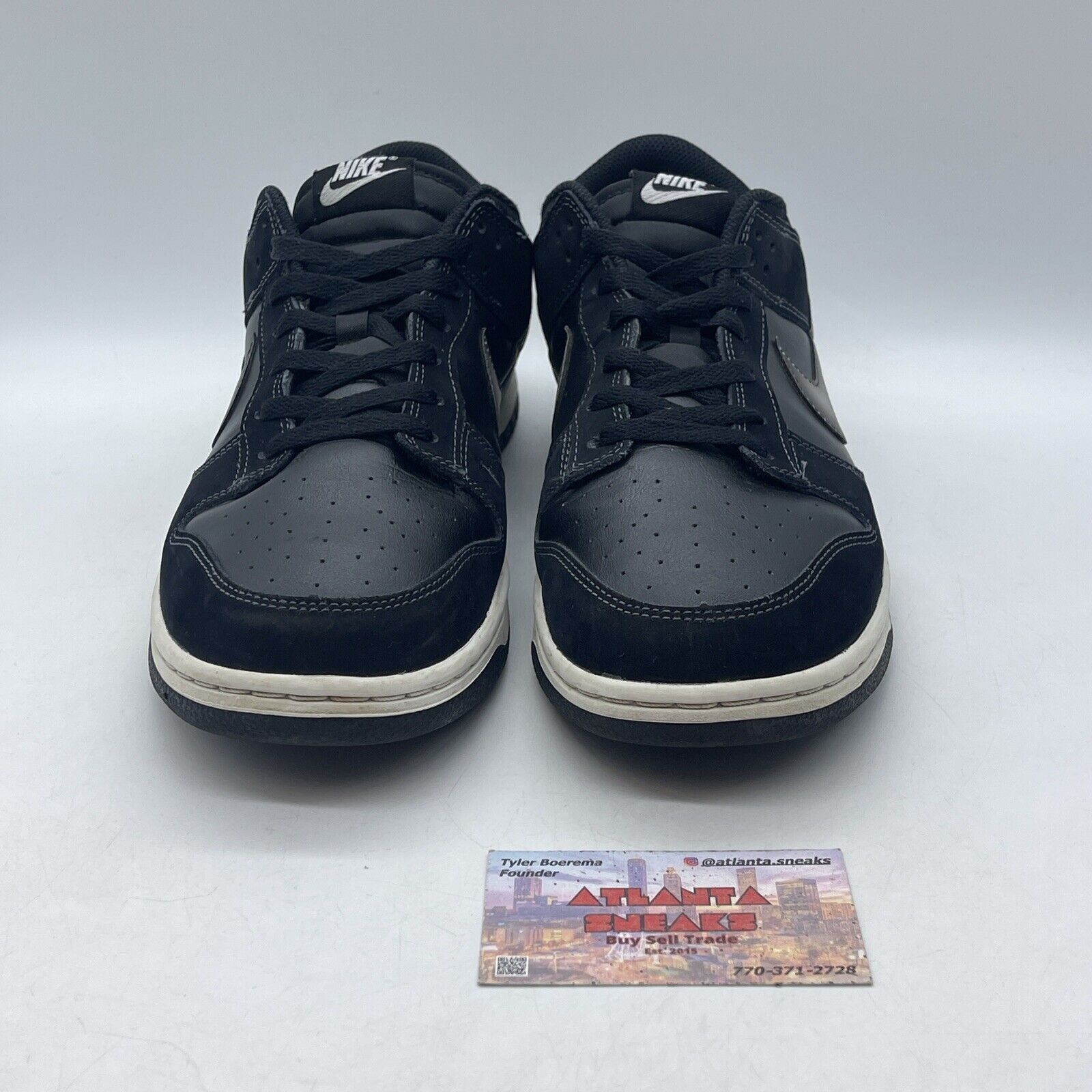 Size 11.5 - Nike Dunk Low Airbrush - Black Grey Suede Leather (FD6923-001)