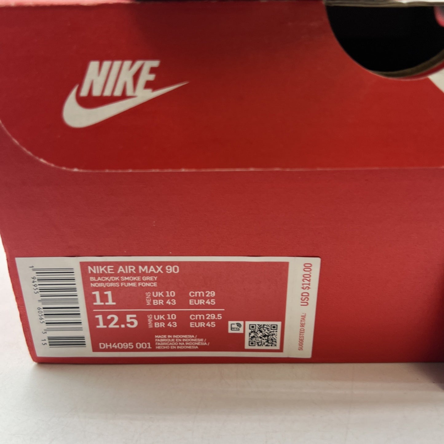 Size 11 - Nike Air Max 90 Bred - (DH4095-001)