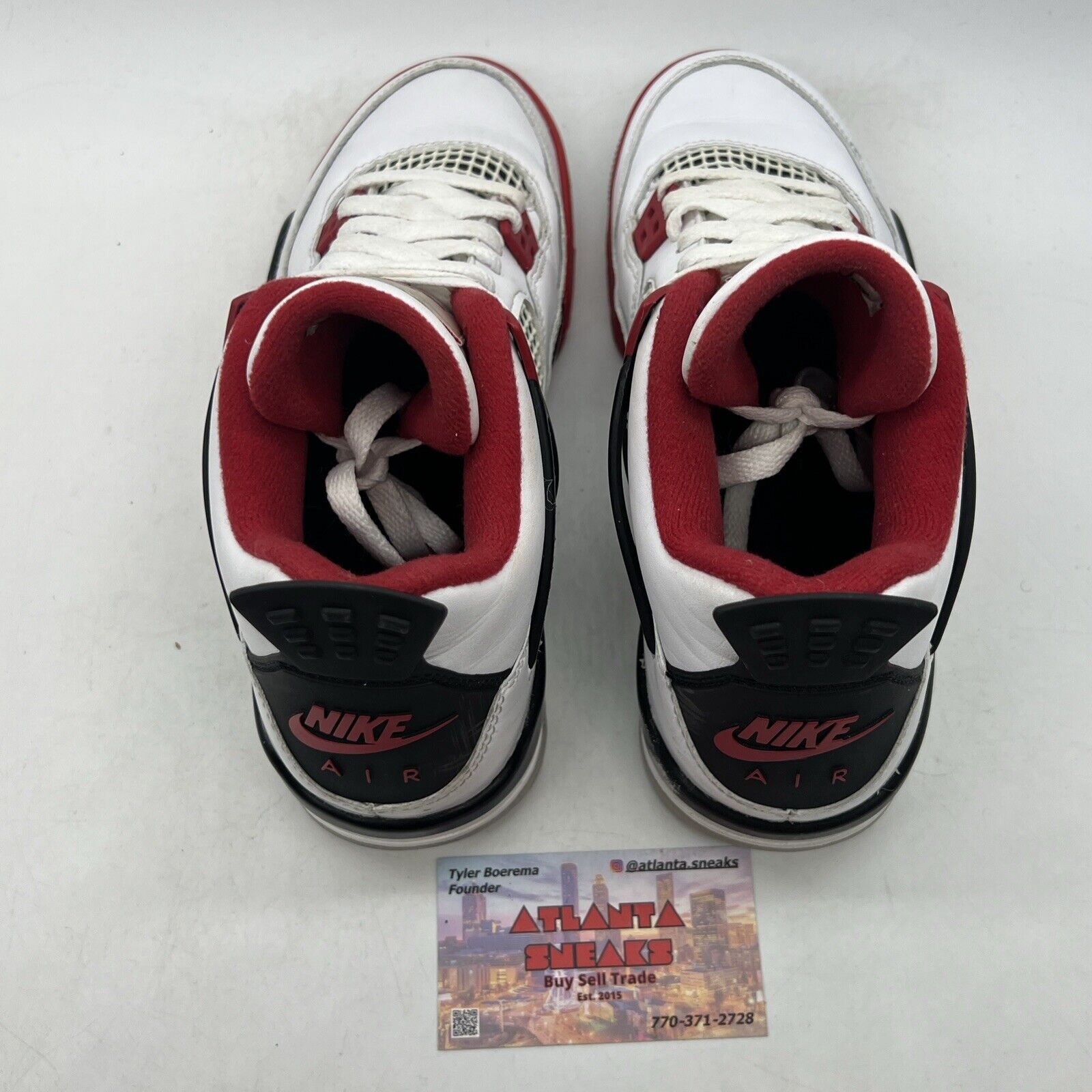 Size 6.5 - Jordan 4 Retro OG Mid Fire Red White Black Leather (408452-160)