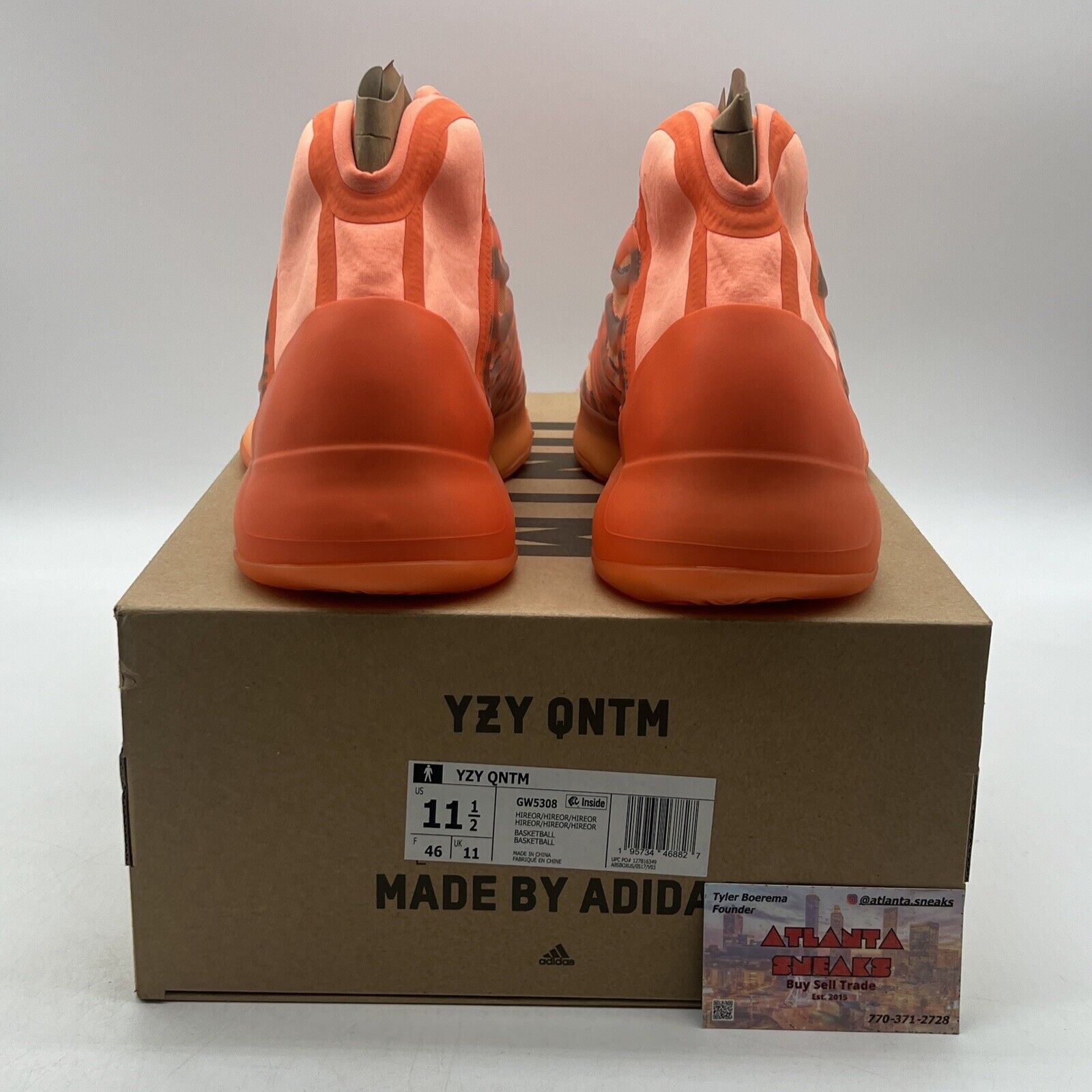 Size 11.5 - adidas Yeezy Quantum Hi-Res Orange Suede (GW6308)