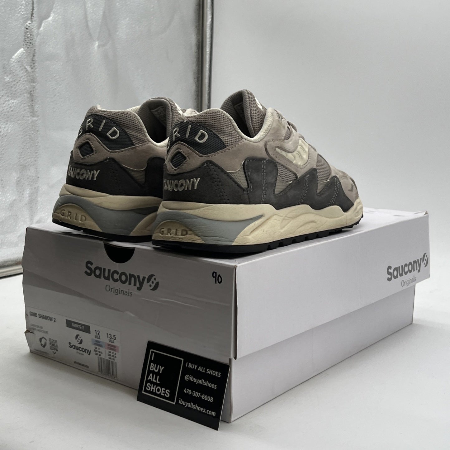 Size 12 - Saucony Grid Shadow 2 Grey Cream (S70772-2)