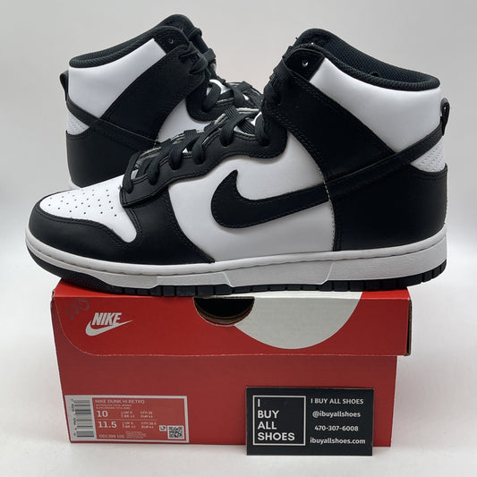 Size 10 - Nike Dunk High Black White Leather (DD1399-105)