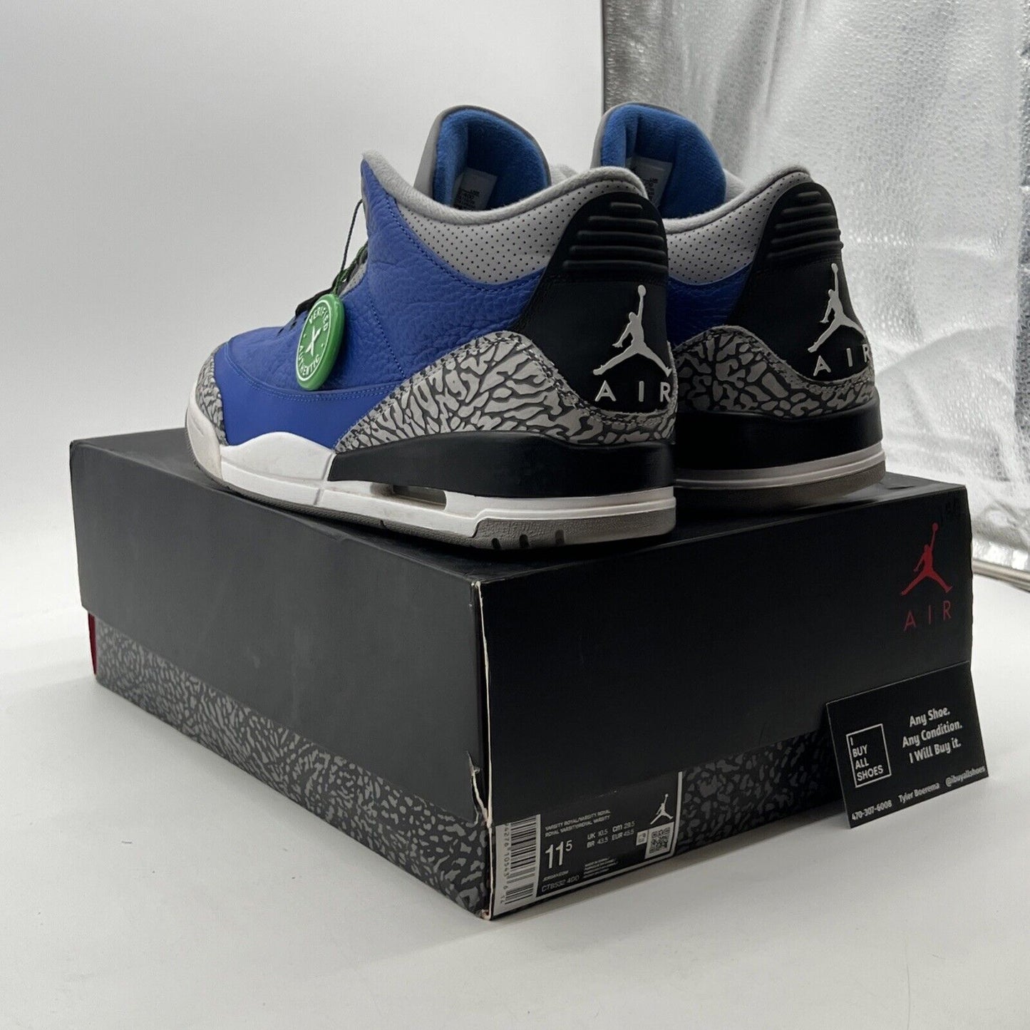 Size 11.5 - Air Jordan 3 Retro Varsity Royal 2020 (CT8532-400)