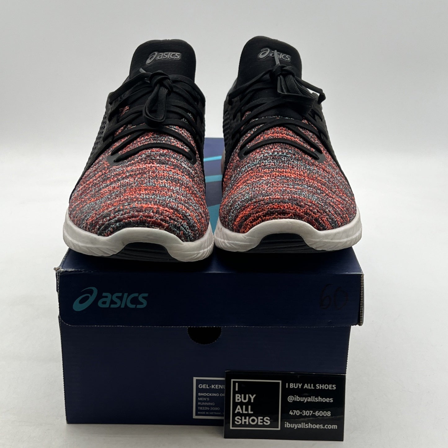 Size 11.5 - Asics Gel Kenun Knit Black Multi-Color (T832N-3090)