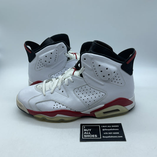 Size 9 - Air Jordan 6 Retro Bulls White Red Black Suede Leather (384664-102)