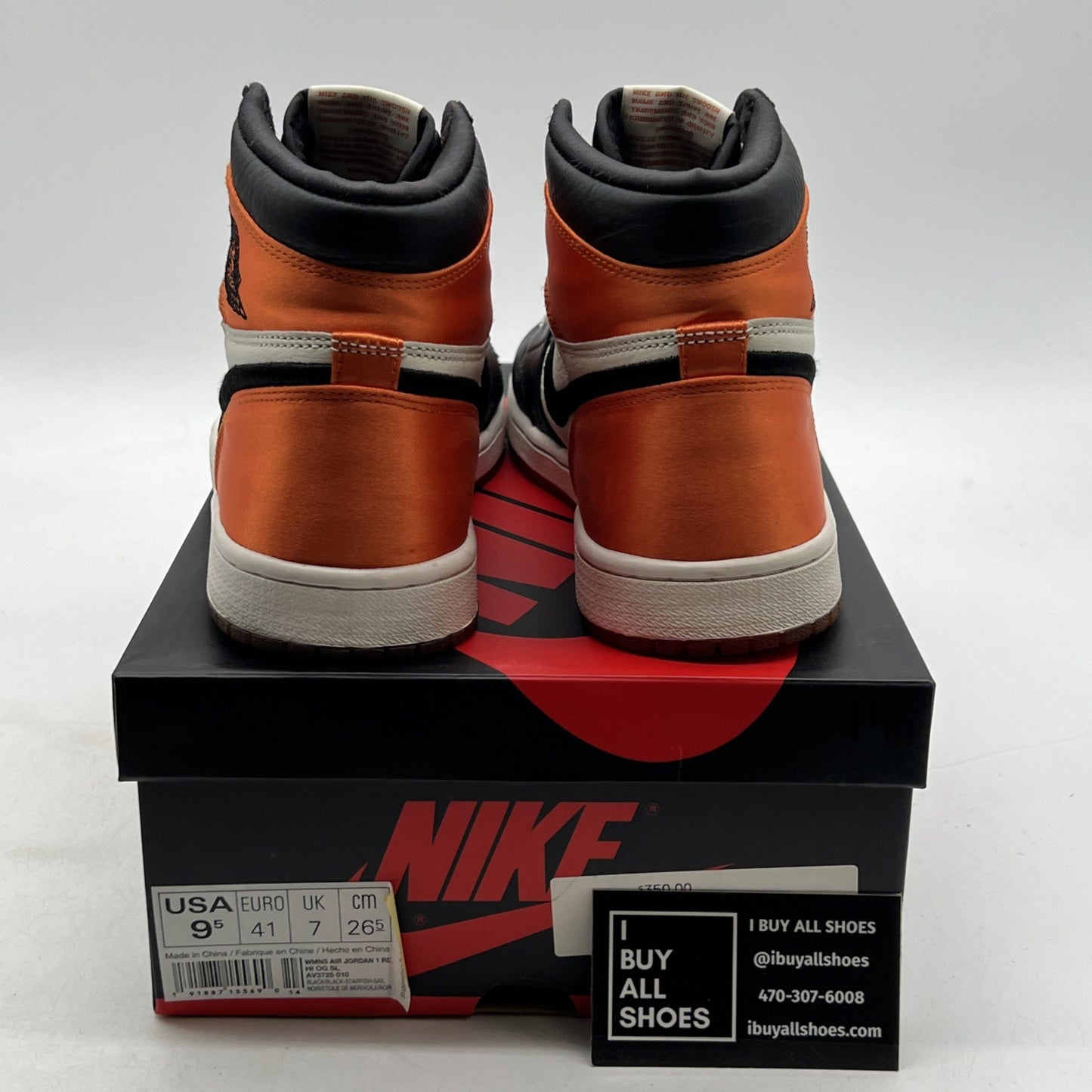 Size 9.5 - Air Jordan 1 Retro OG High Satin Shattered Backboard W (AV3725-010)