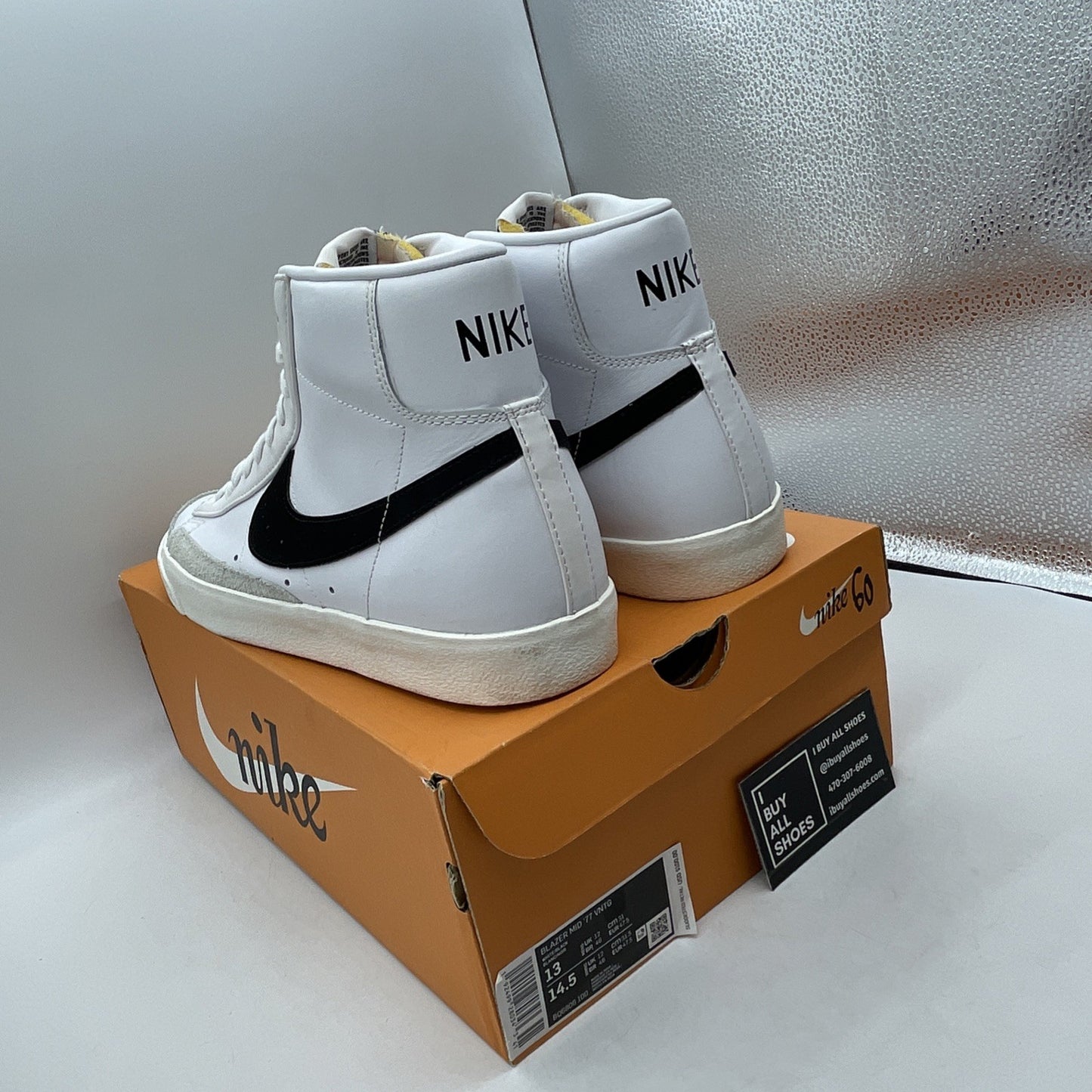 Size 13 - Nike Blazer Mid 77 Vintage White Black 2019 (BQ6806-100)