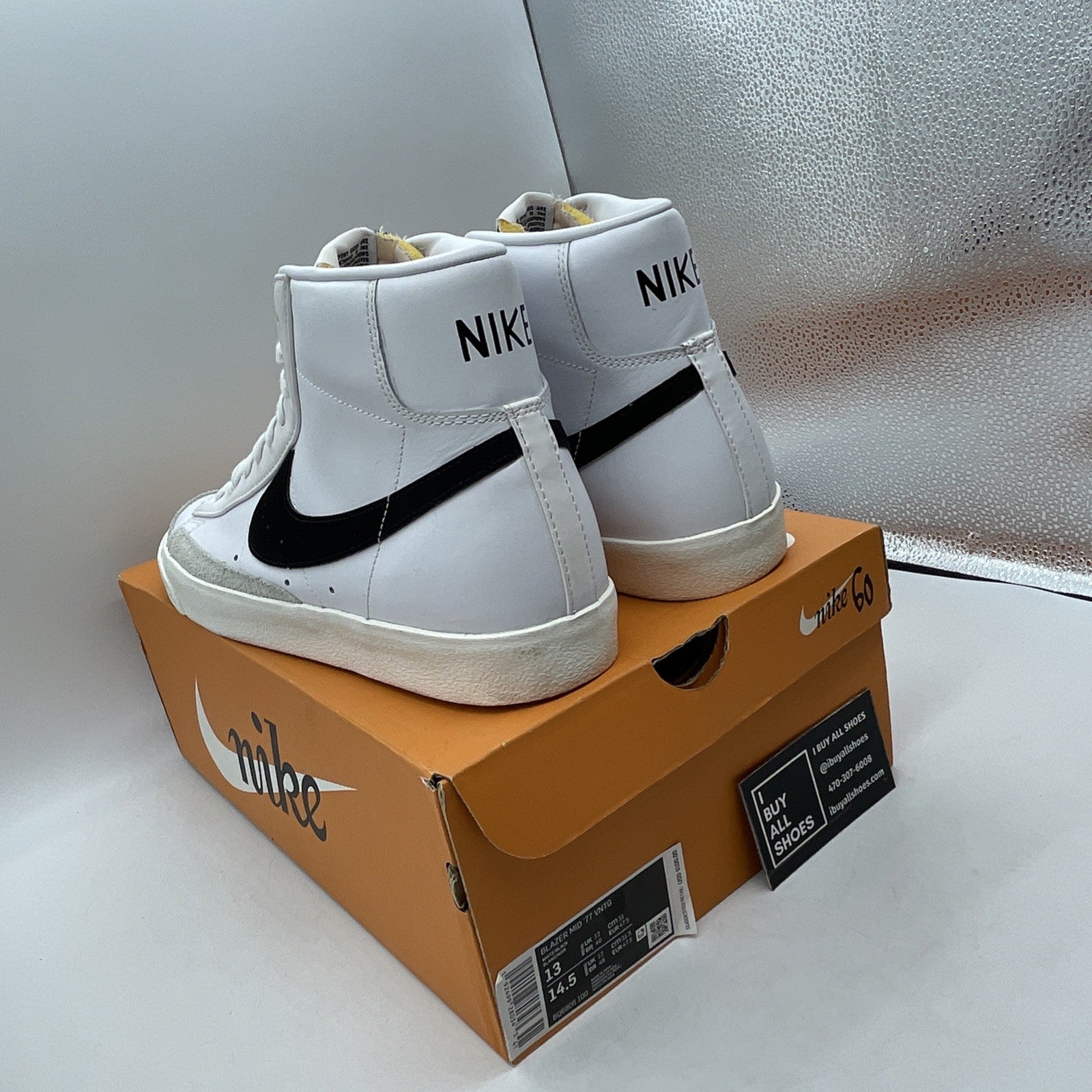 Size 13 - Nike Blazer Mid 77 Vintage White Black 2019 (BQ6806-100)