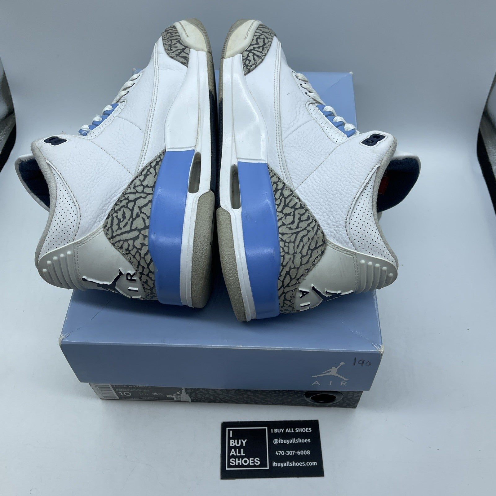 Size 10 - Jordan 3 Retro Mid UNC Blue White Grey Suede Leather (CT8532-104)