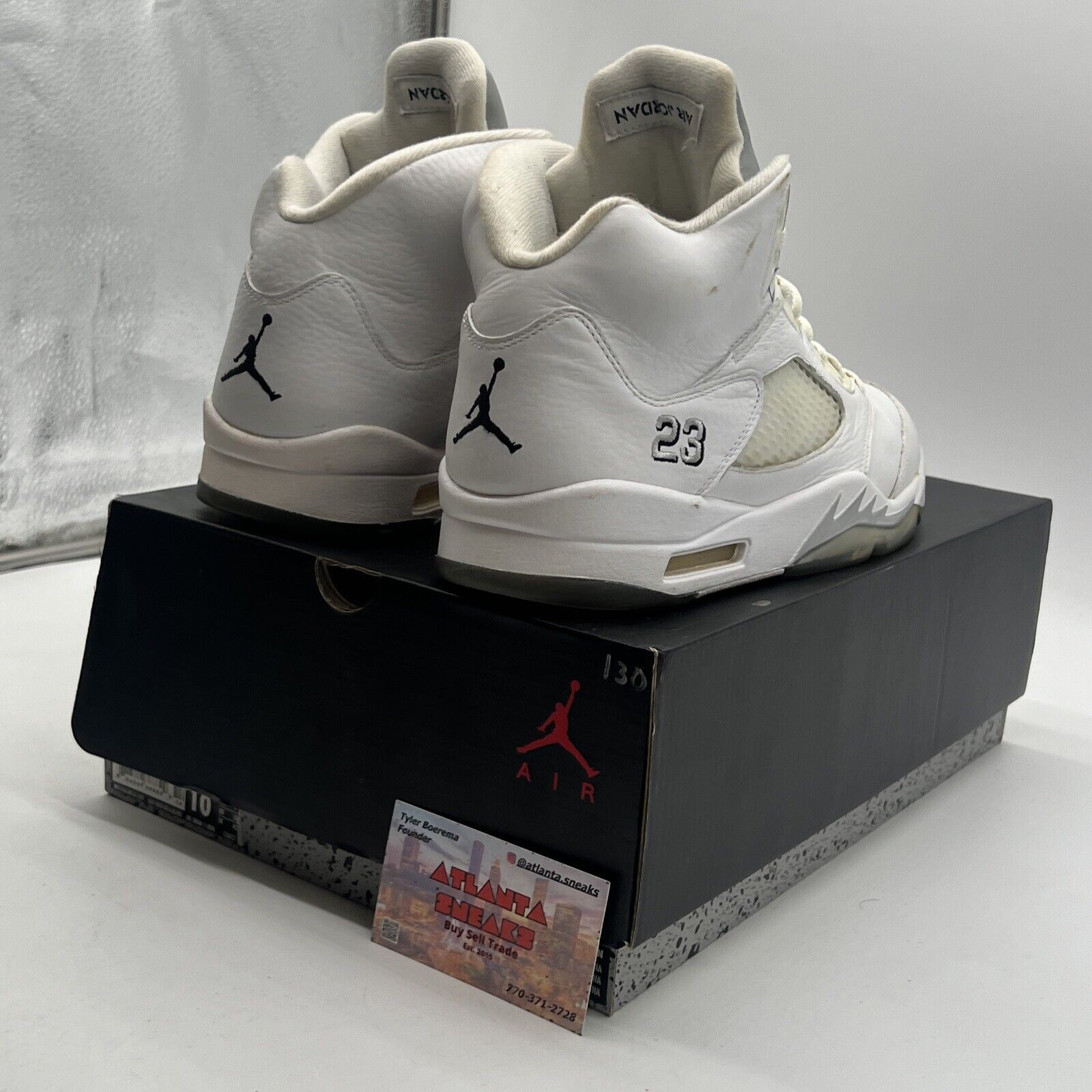 Size 10 - Air Jordan 5 Retro 2015 Metallic White (136027-130)