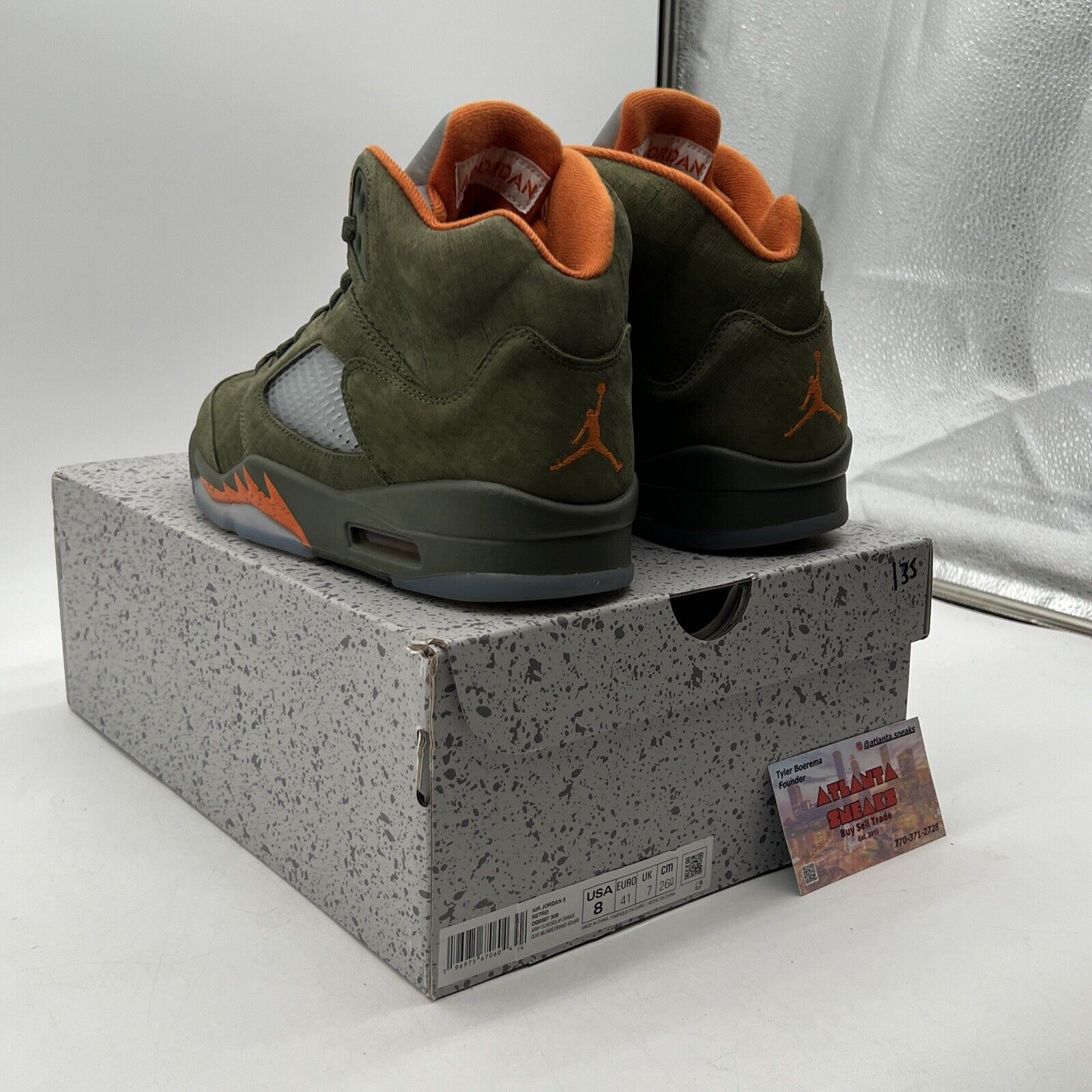 Size 8 - Air Jordan 5 Retro 2024 Olive Grey Orange (DD0587-308)