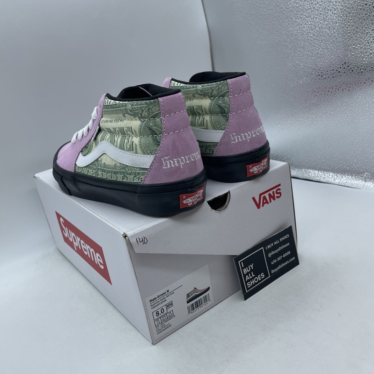 Size 8 - SUP-VANS-23SS-SGM-P Supreme × Vans Doller Skate Grosso Mid Pink