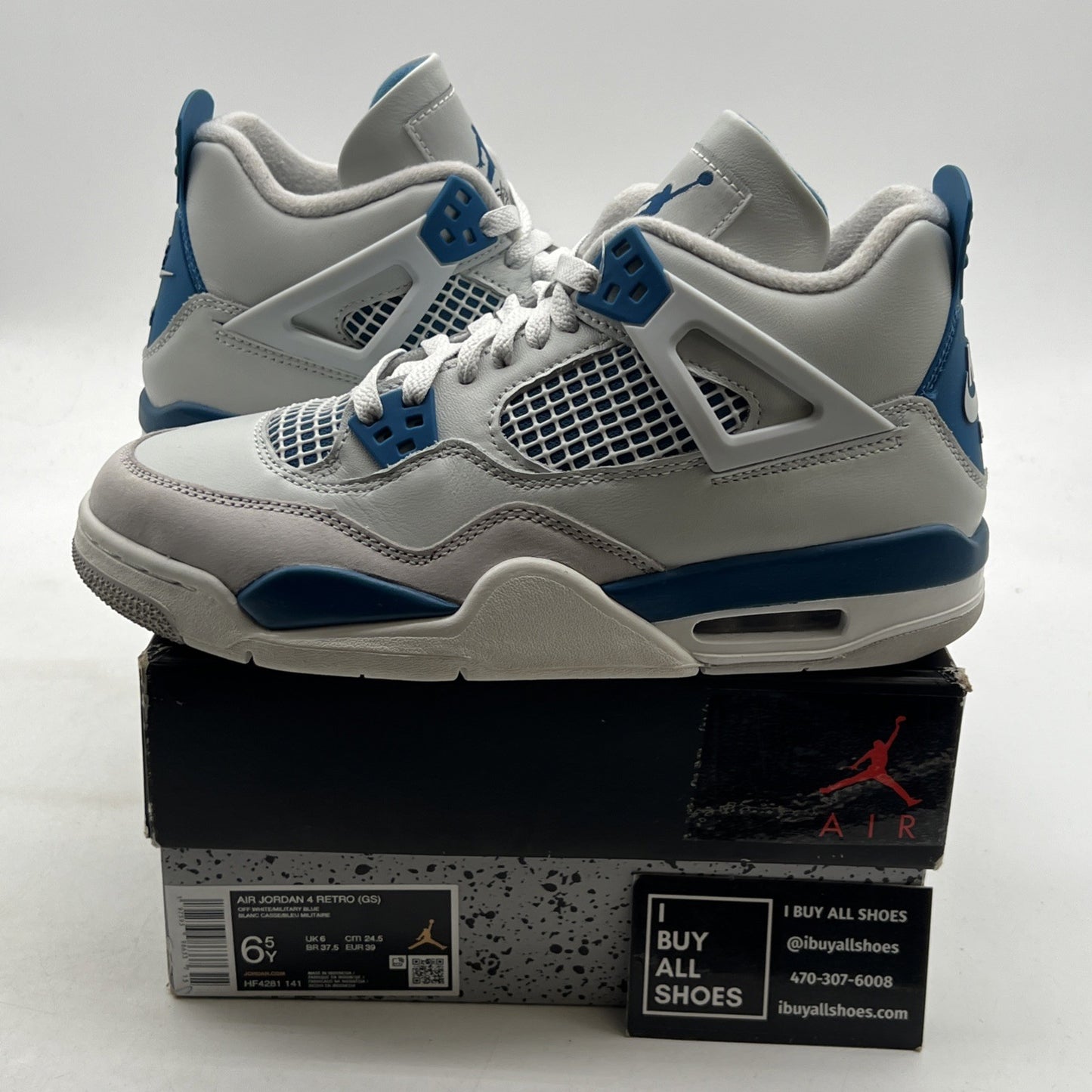 Size 6.5Y - Air Jordan 4 Retro 2024 Military Blue - (HF4281-141)