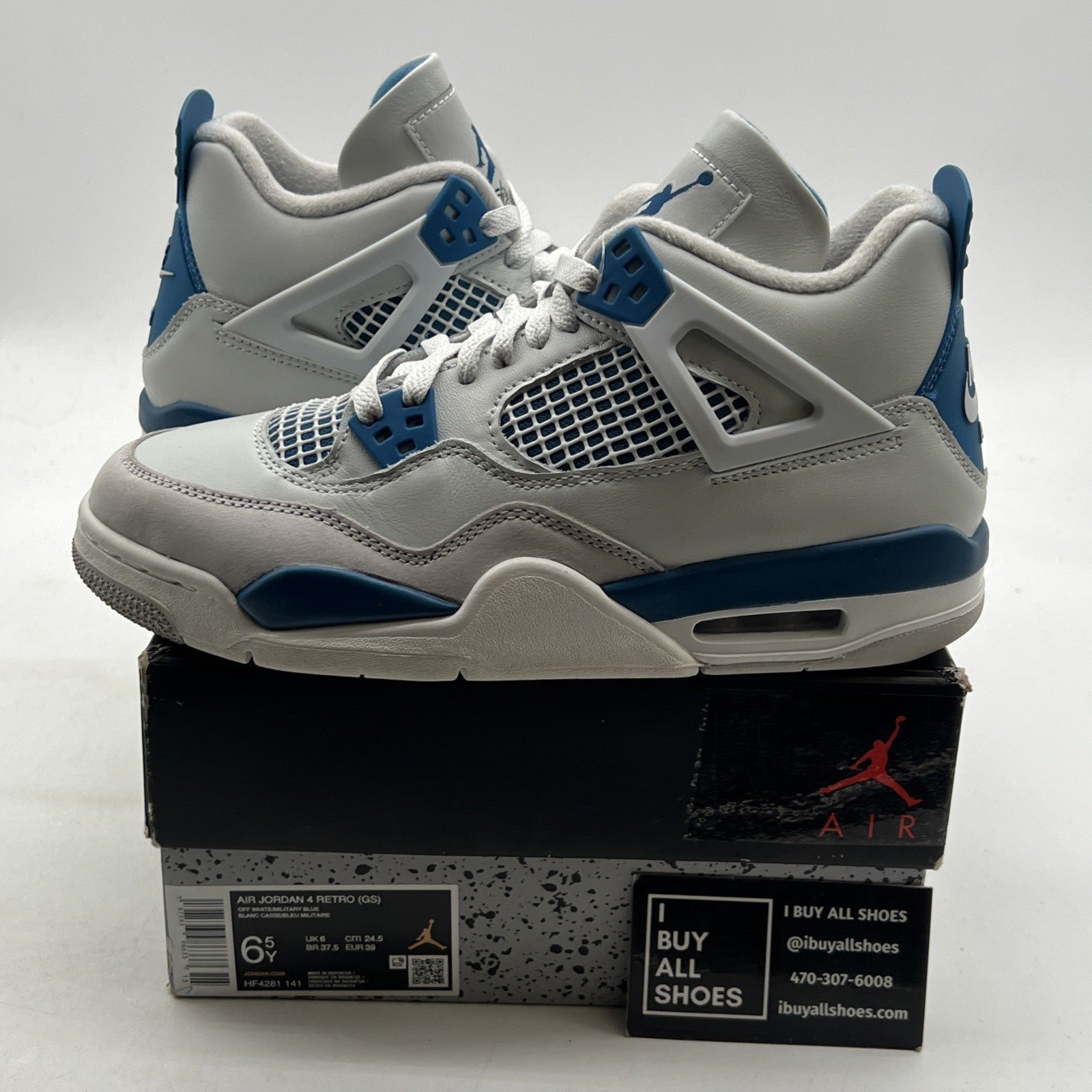 Size 6.5Y - Air Jordan 4 Retro 2024 Military Blue - (HF4281-141)