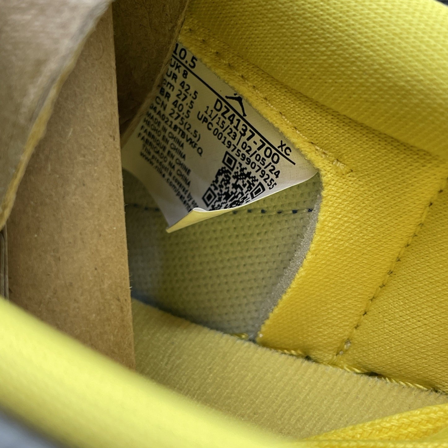 Size 10.5W - Travis Scott x Air Jordan 1 Retro OG SP Low Canary (DZ4137-700)