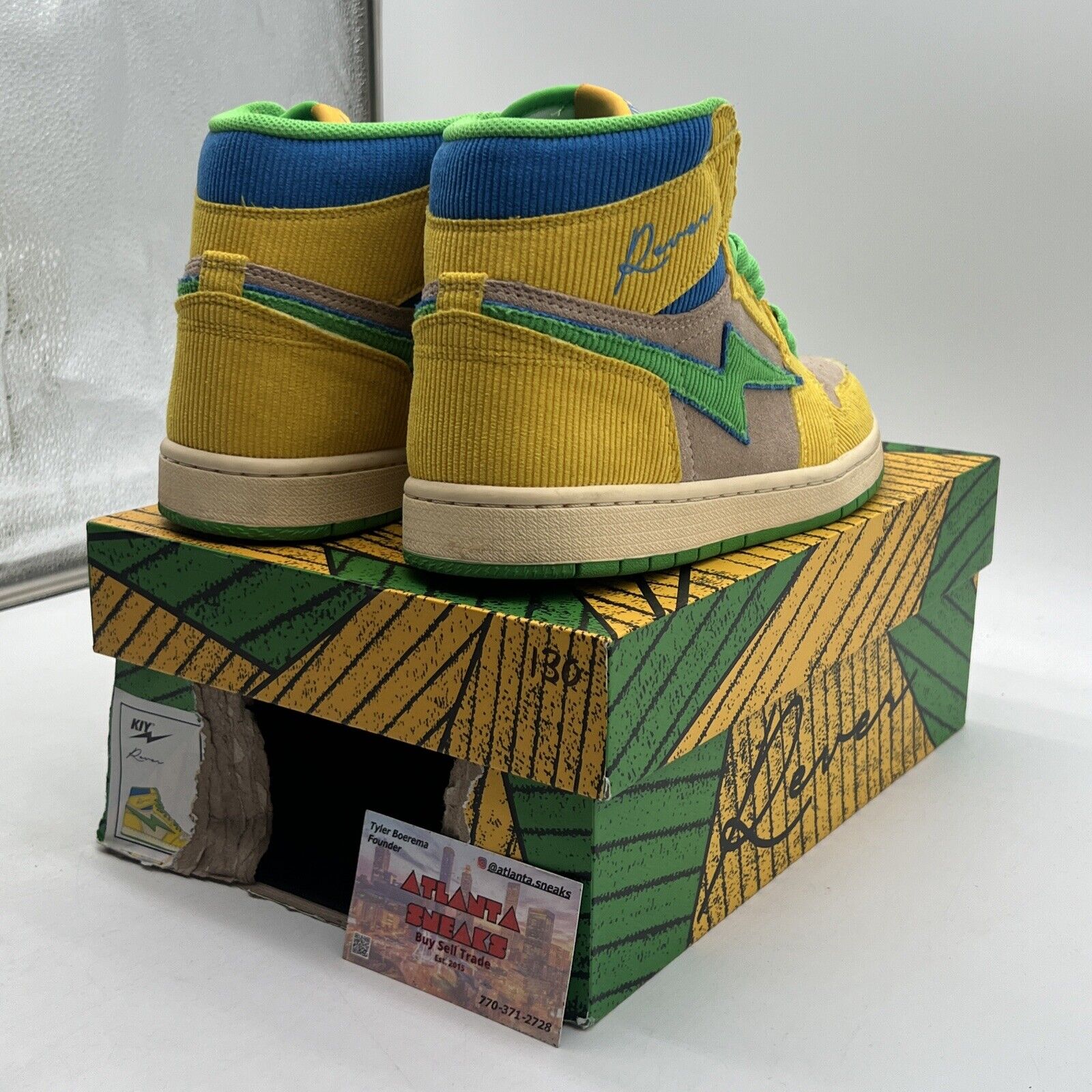 Kool Kiy/Reves Paris - KIY 85 HI - “Homer” Canary Yellow Blue Green Tan