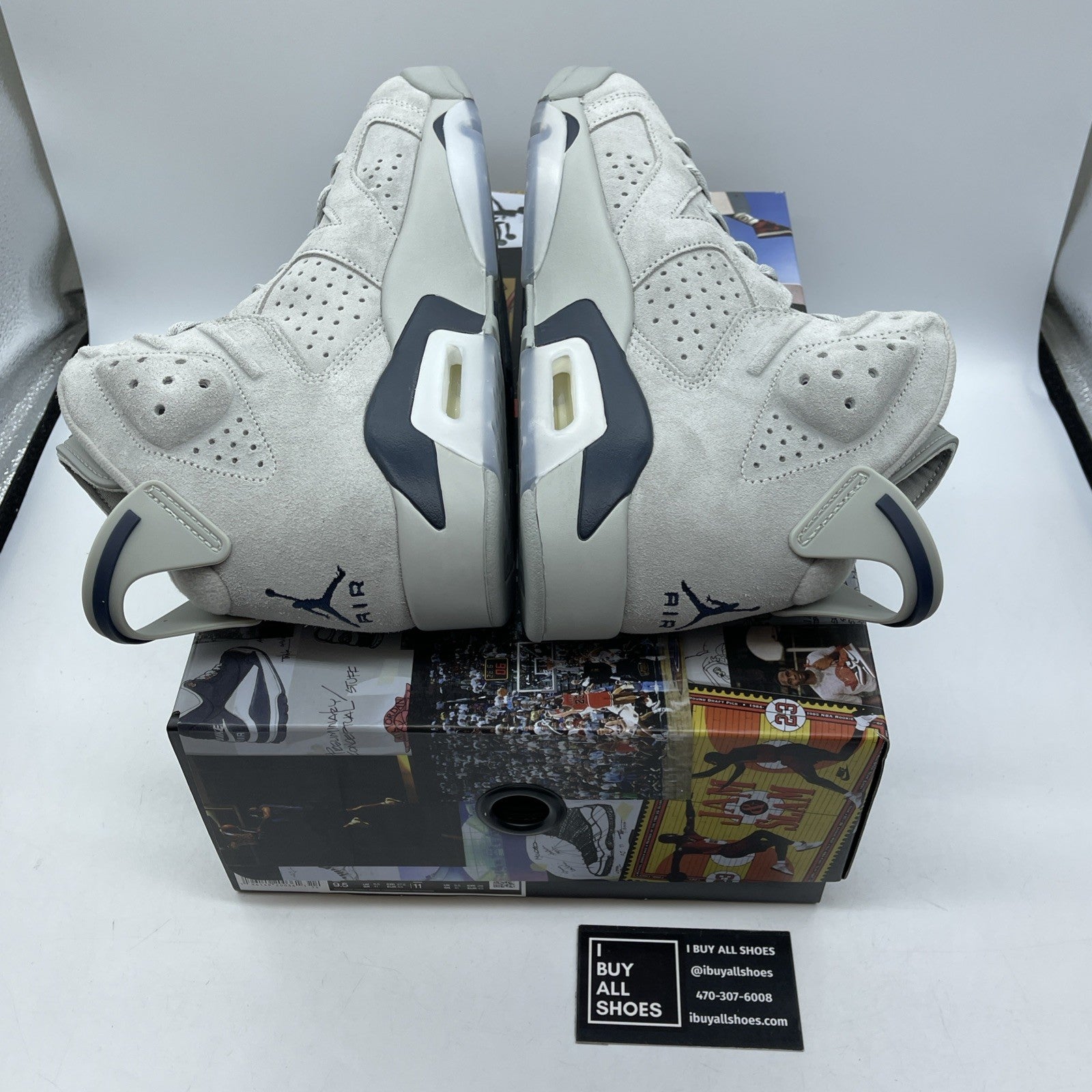 Size 9.5 - Jordan 6 Retro Mid Georgetown Grey Blue Suede (CT8529-012)