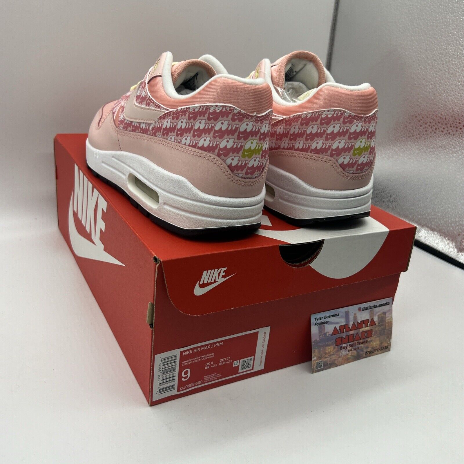 Size 9 - Nike Air Max 1 Premium Strawberry Lemonade Brand New Og All Pink DS