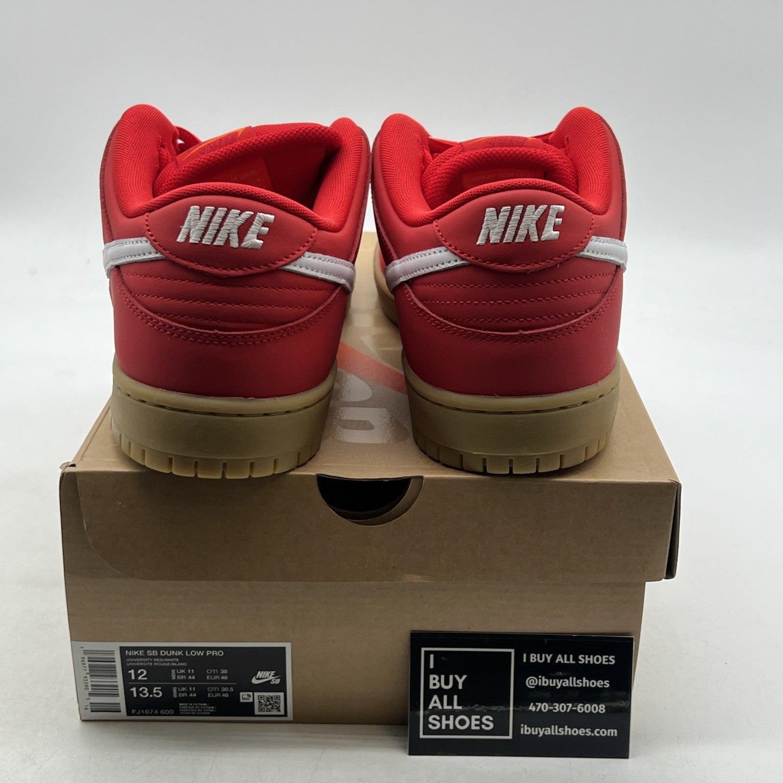 Size 12 - Nike Dunk Low Pro SB University Red Gum (FJ1674-600)