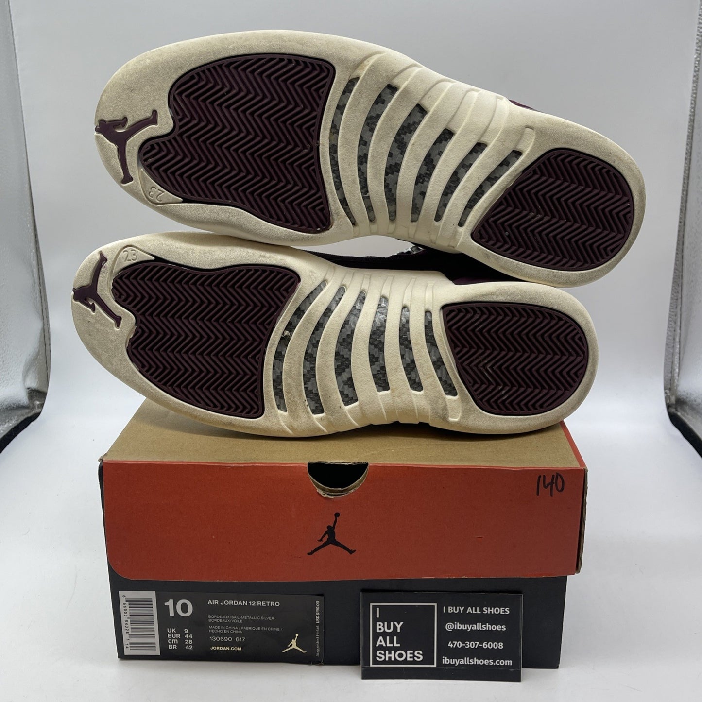 Size 10 - Air Jordan 12 Retro Bordeaux Purple Suede Leather (130690-617)