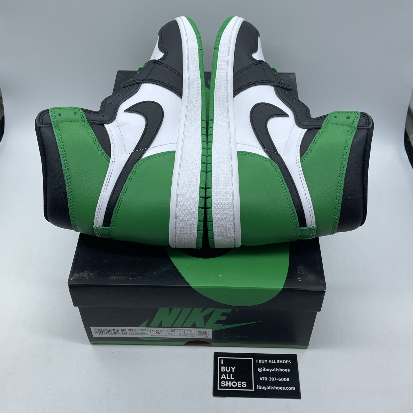 Size 9.5 - Air Jordan 1 Retro OG High Lucky Green Leather (DZ5485-031)