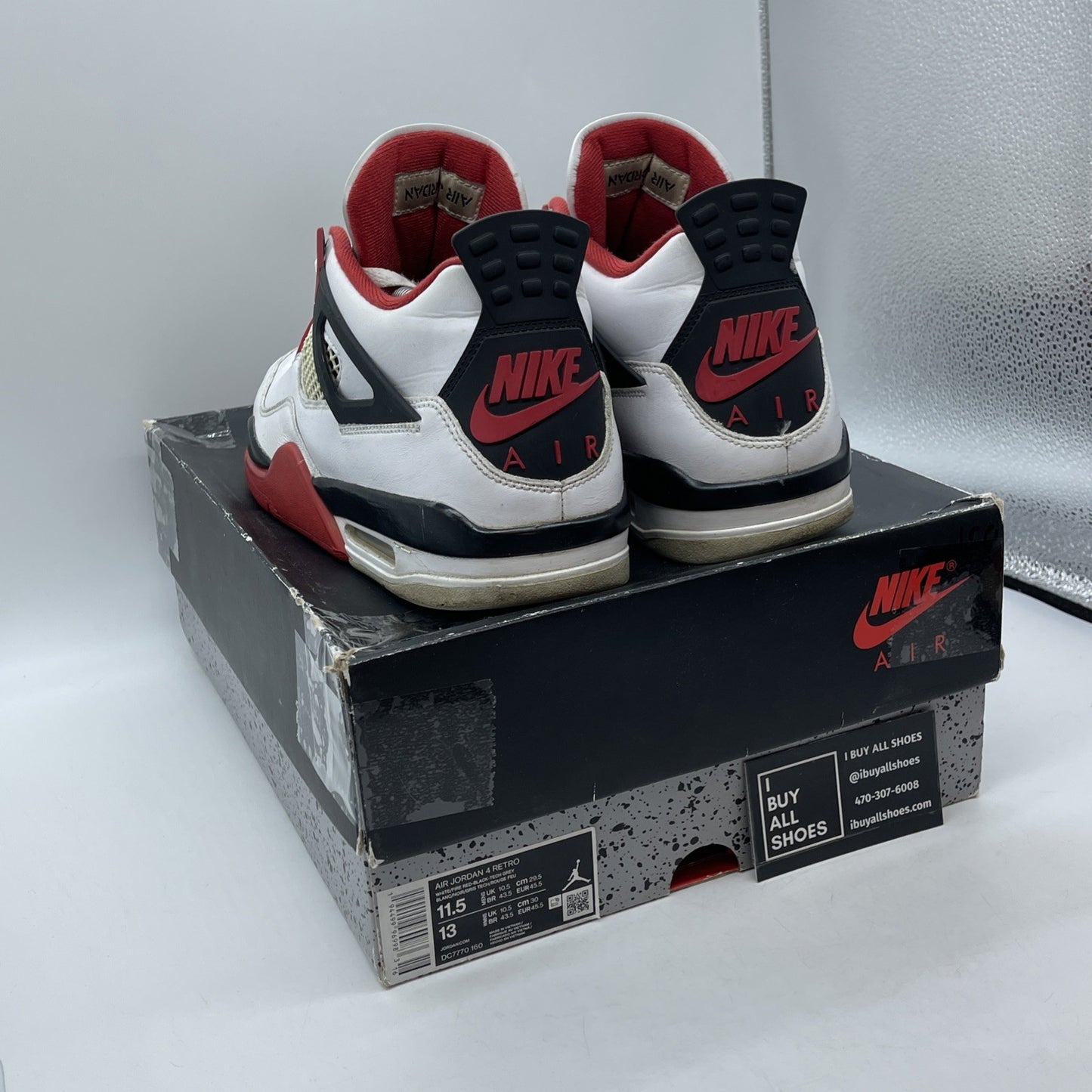 Size 11.5 - Jordan 4 Retro OG Mid Fire Red White Black Leather (DC7770-160)