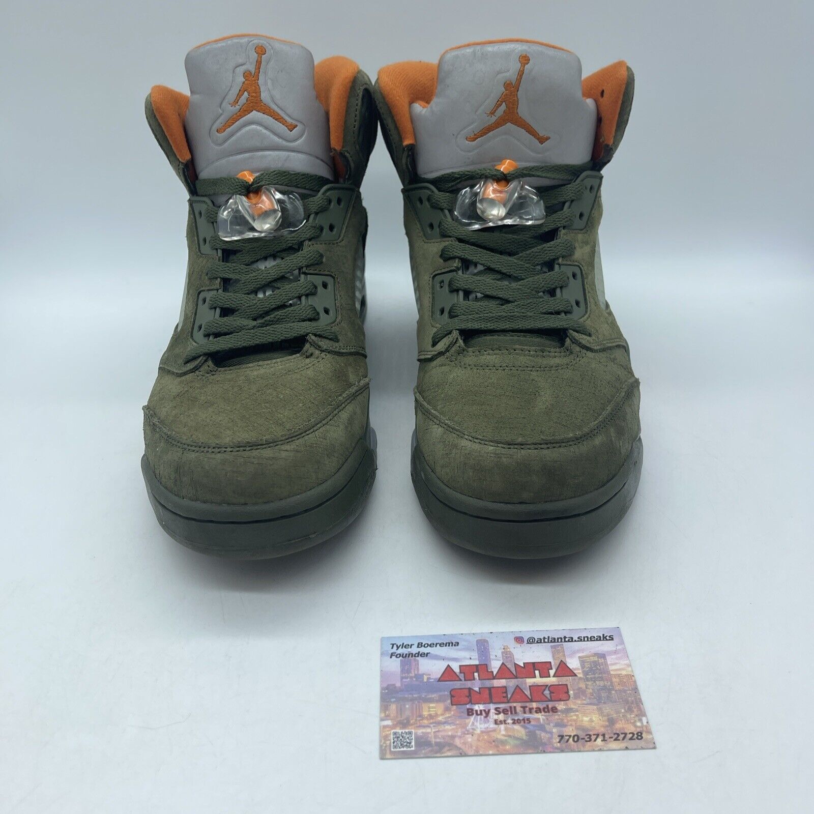 Size 10 - Air Jordan 5 Retro 2024 Olive Silver Orange Suede Leather (DD0587-308)