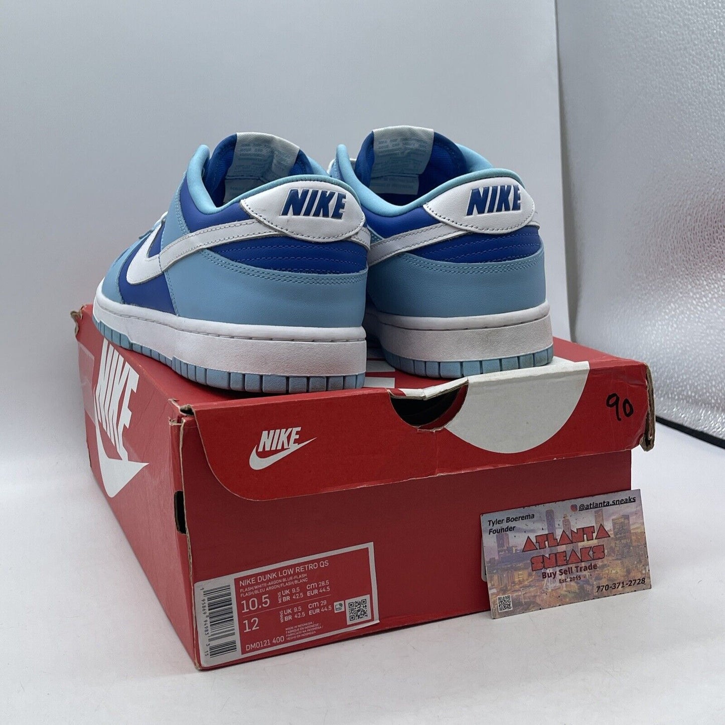 Size 10.5 - Nike Dunk Low Retro QS Argon Blue White Leather (DM0121-400)