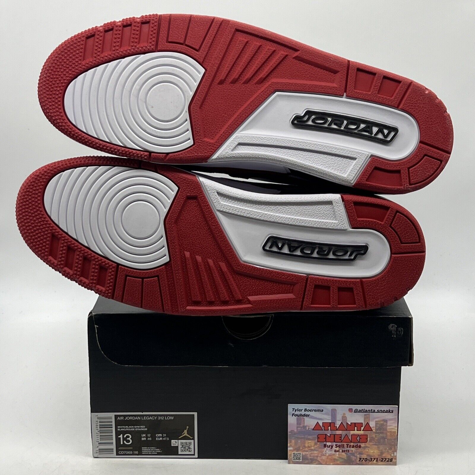 Size 13 - Jordan Legacy 312 Low Chicago Red Black Leather (CD7069-116)