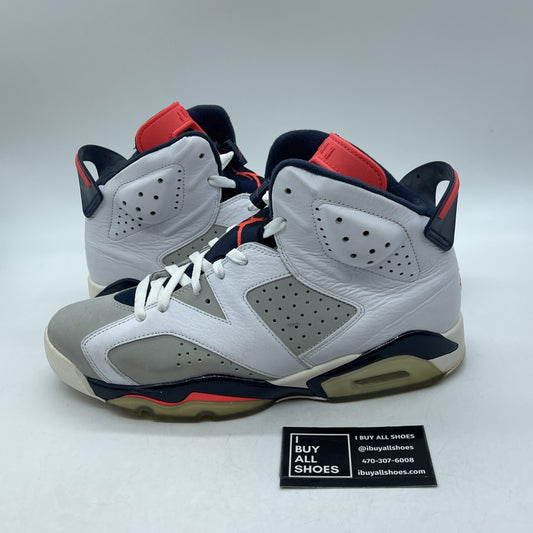 Size 10.5 - Air Jordan 6 Retro Tinker White Blue Grey Leather (384664-104)