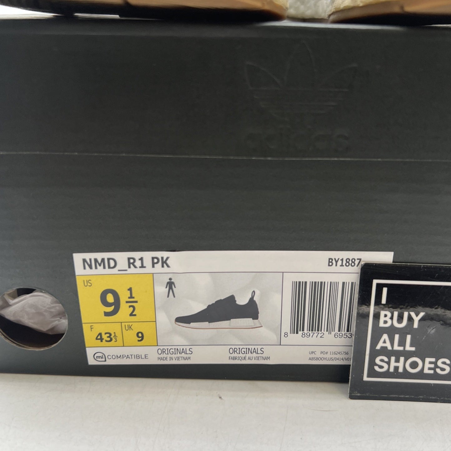 Size 9.5 - adidas NMD_R1 PK Black Gum (BY1887)