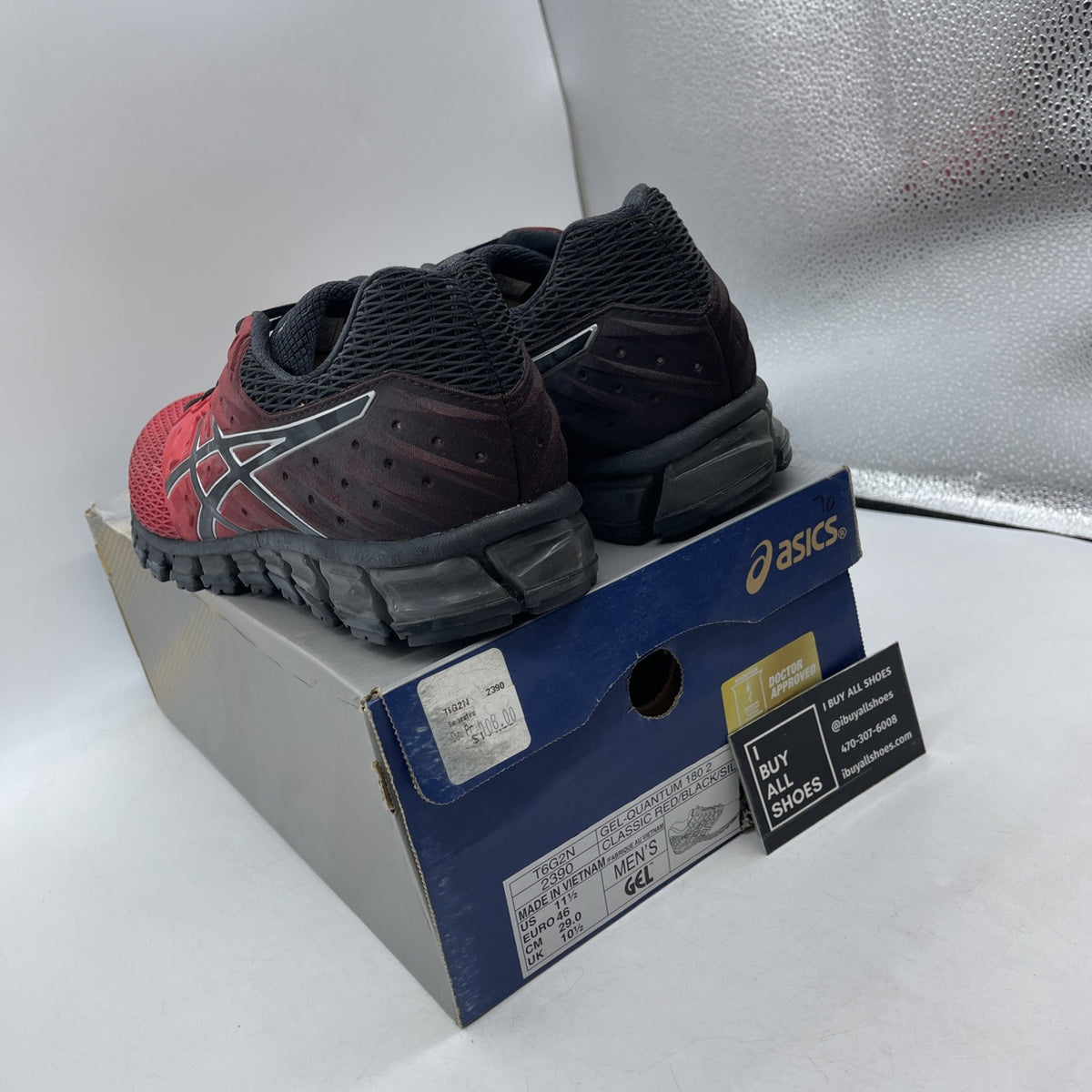 Size 11.5 - ASICS Gel Quantum 180 Classic Red Black (T6G2N-2390)