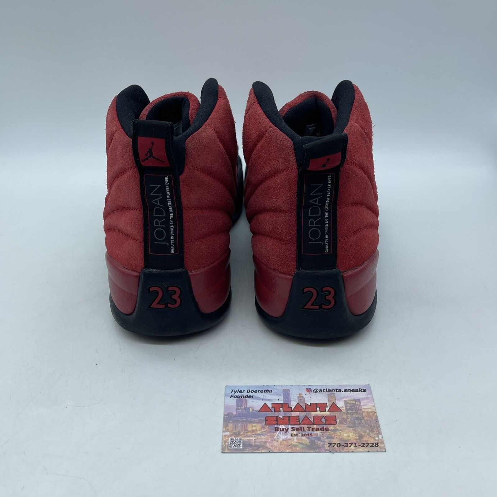 Size 10 - Jordan 12 Retro Reverse Flu Game Red Suede Black Leather (CT8013-602)