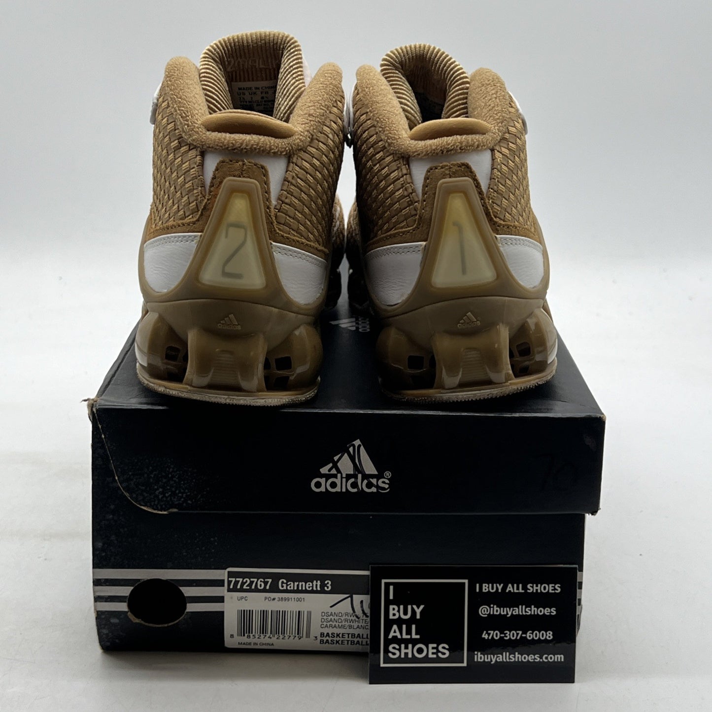 Size 7.5 - Adidas Kevin Garnett 3 Mens White Tan 2006 NBA All-Star (772767)