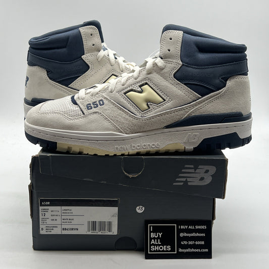 Size 12 - NEW BALANCE 650R SEA SALT NAVY MEN'S SHOES (BB650RVN)