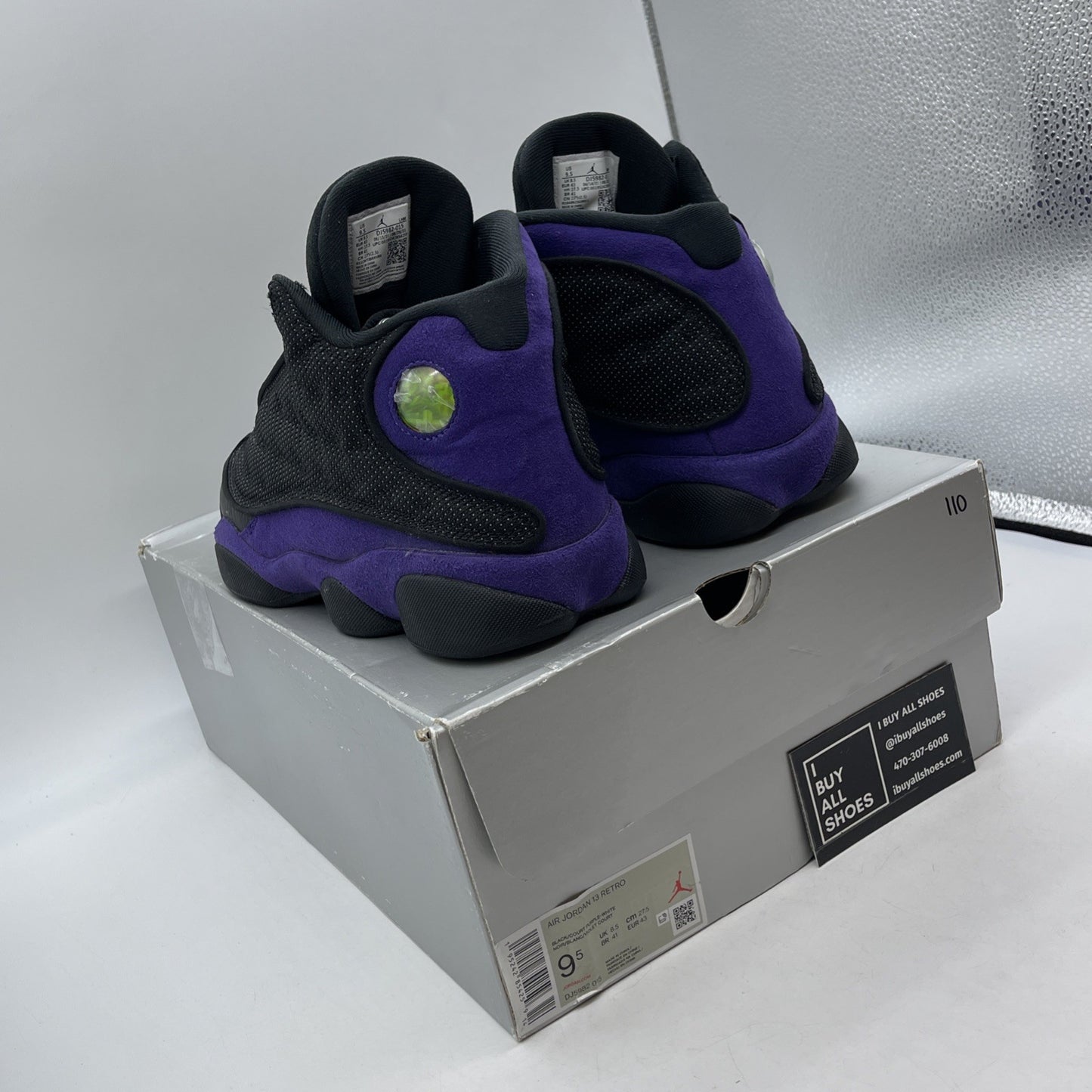 Size 9.5 - Jordan 13 Retro Court Purple Black Suede Leather (DJ5982-015)