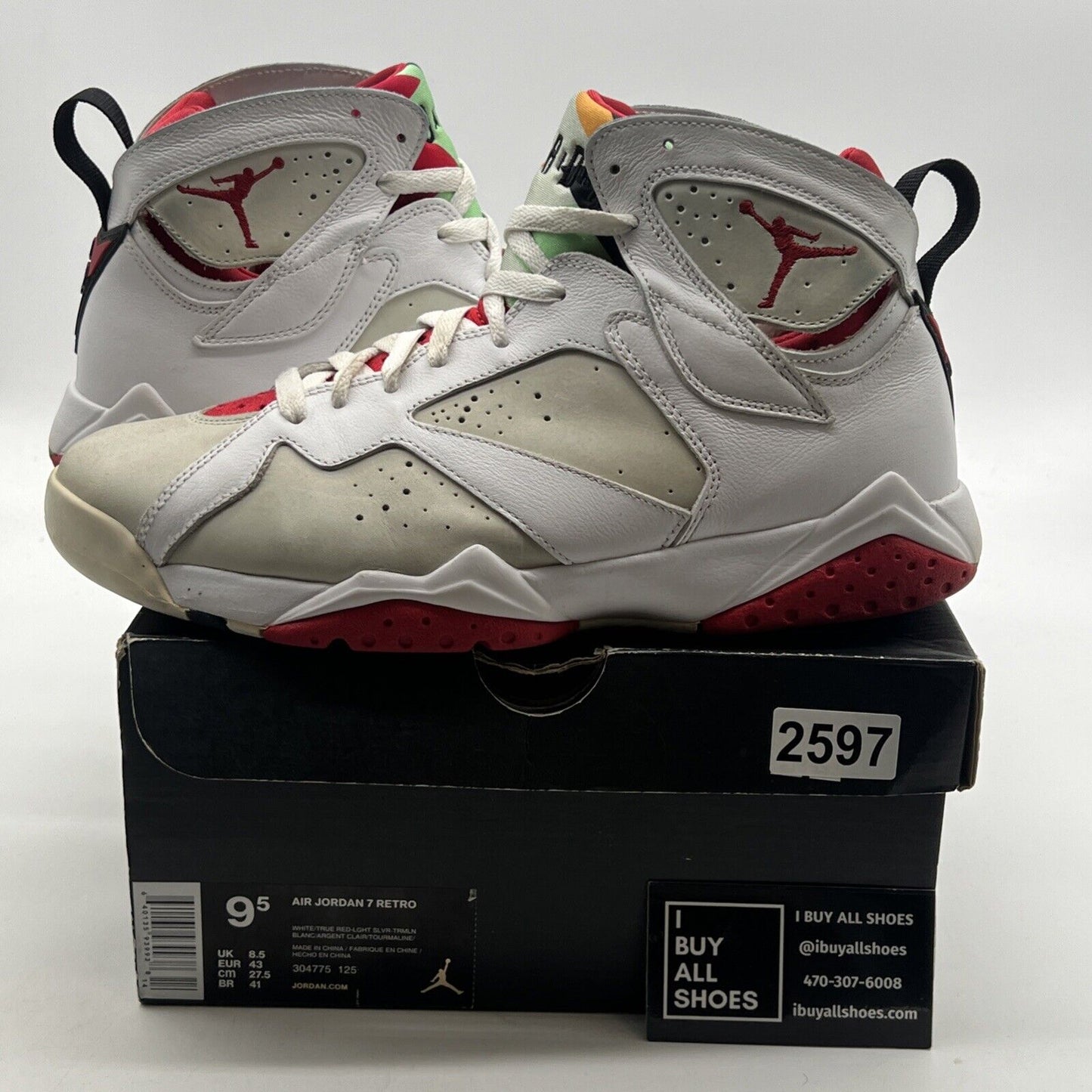 Size 9.5 - Air Jordan 7 Retro 2015 Hare (304775-125)