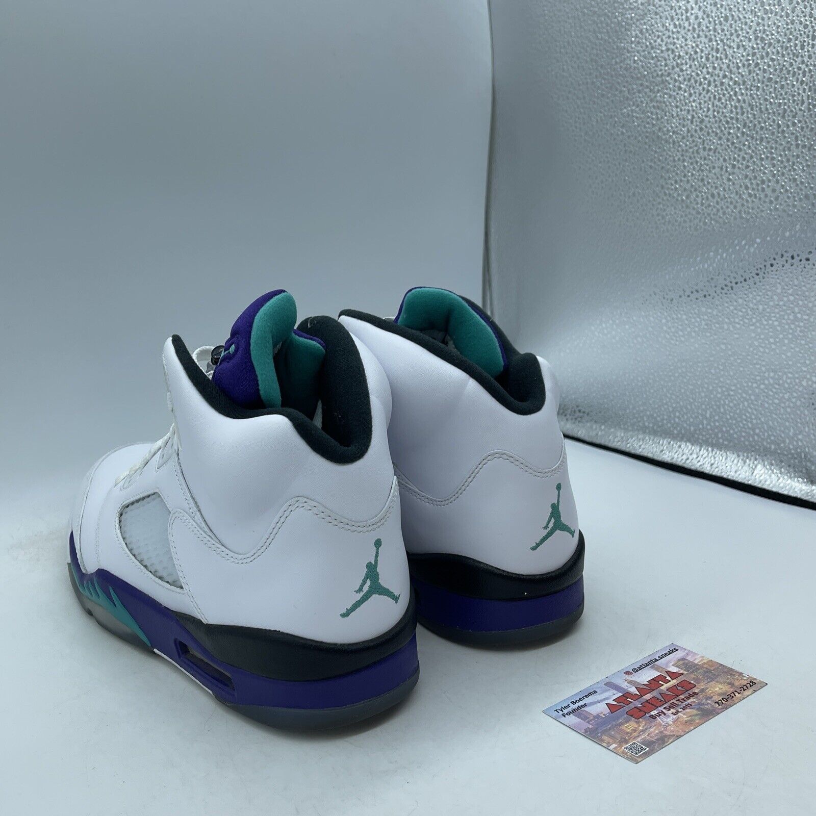 Size 10 - Jordan 5 Retro Grape 2013 White Blue Black Leather (136027-108)